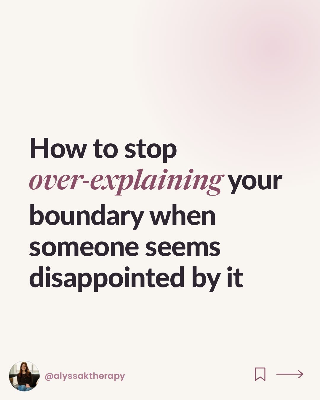 Sometimes over-explaining is an attempt to make your boundary impossible for the other person to be upset with.

You&rsquo;re not only communicating your limit - you&rsquo;re trying to control how they receive it.

So the moment their tone changes, t
