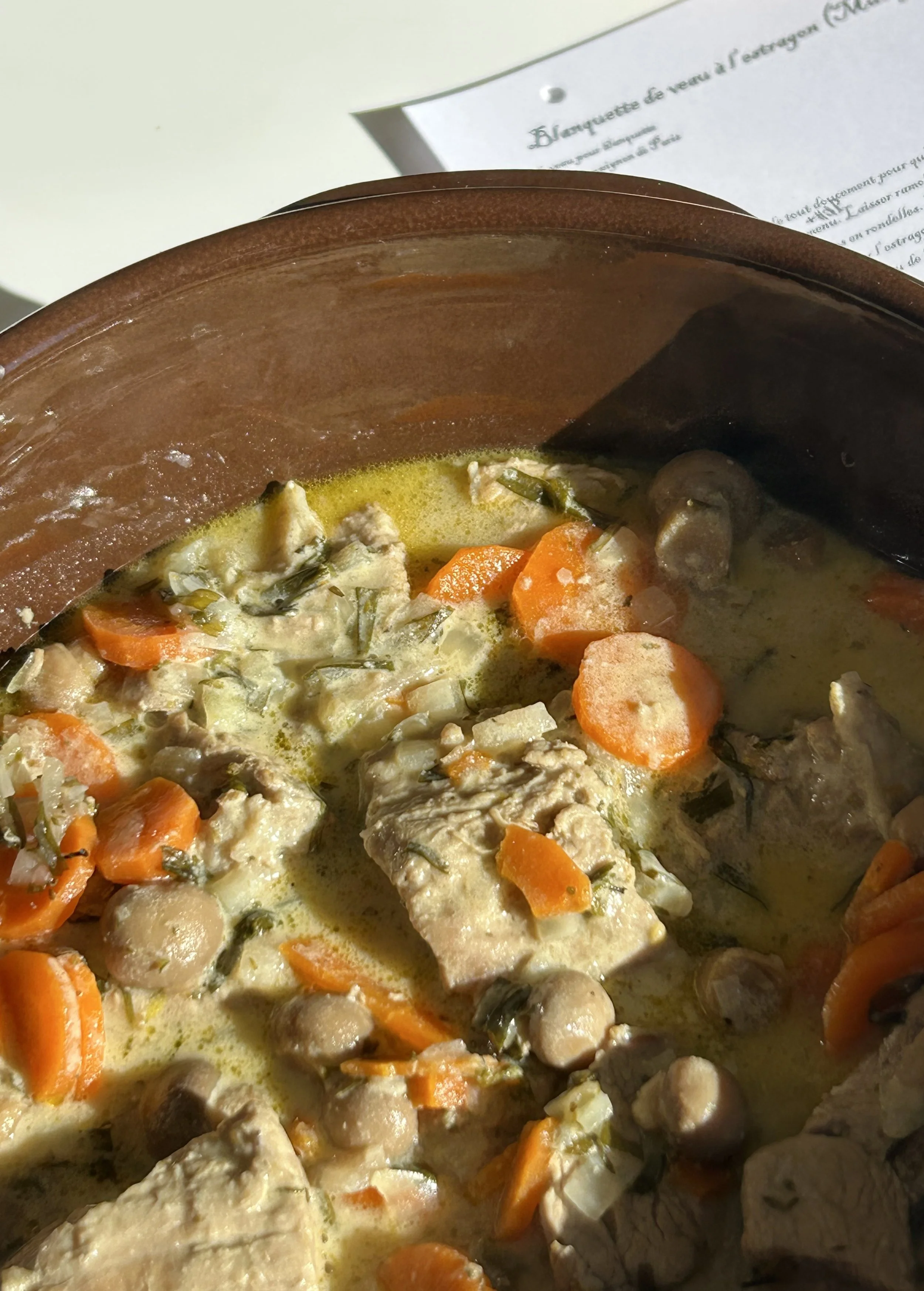 Blanquette de veau à l’estragon
