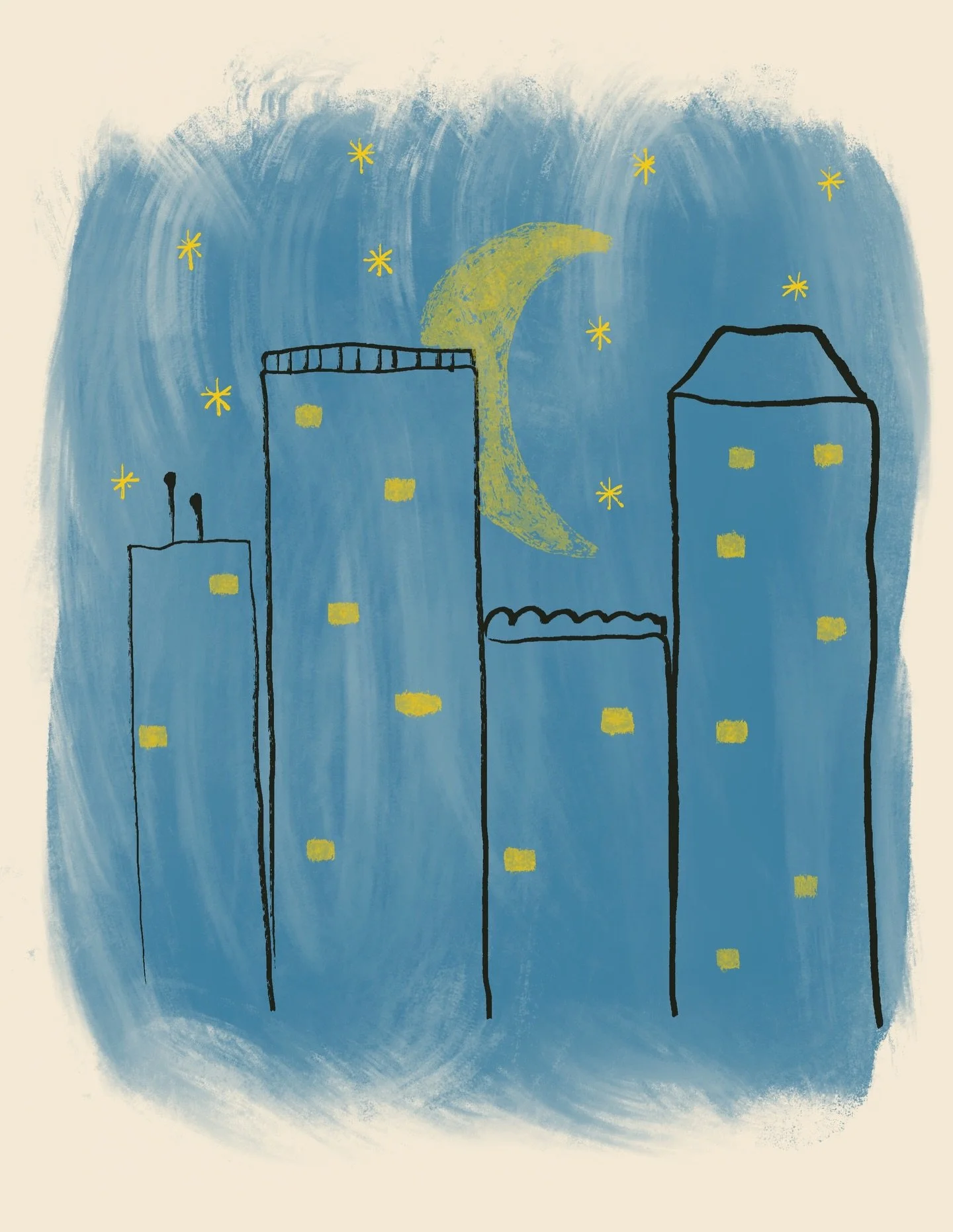 The skyscrapers that light up the sky 🌃 
.
.
.
.
#illustrationwork #womenillustrators #freelanceillustration #freelanceillustrator #editorialillustrator