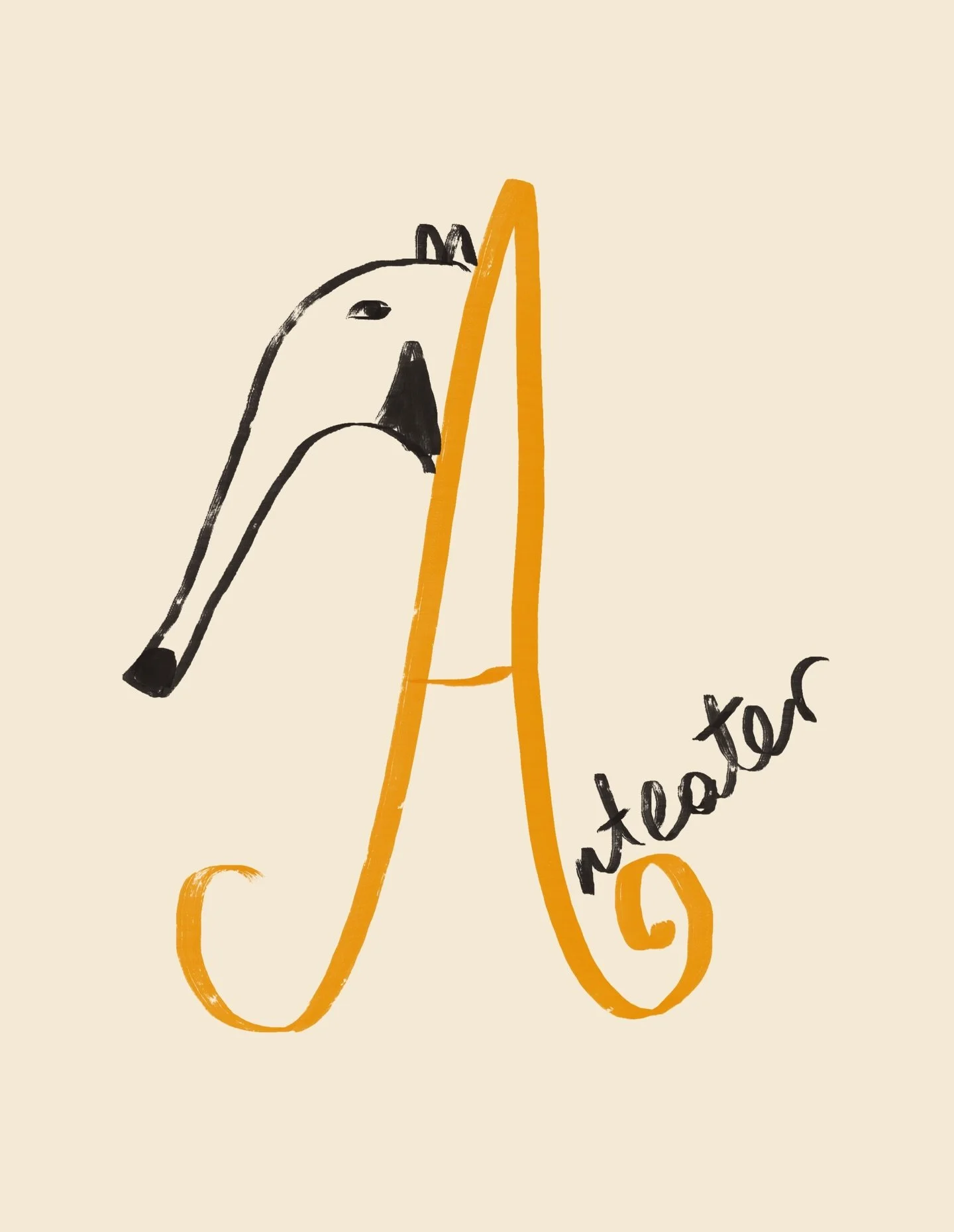A is for anteater, B is for bat, C is for cat 
.
.
.
.
#illustration #womenillustrators #freelanceillustration #kidsillustration
