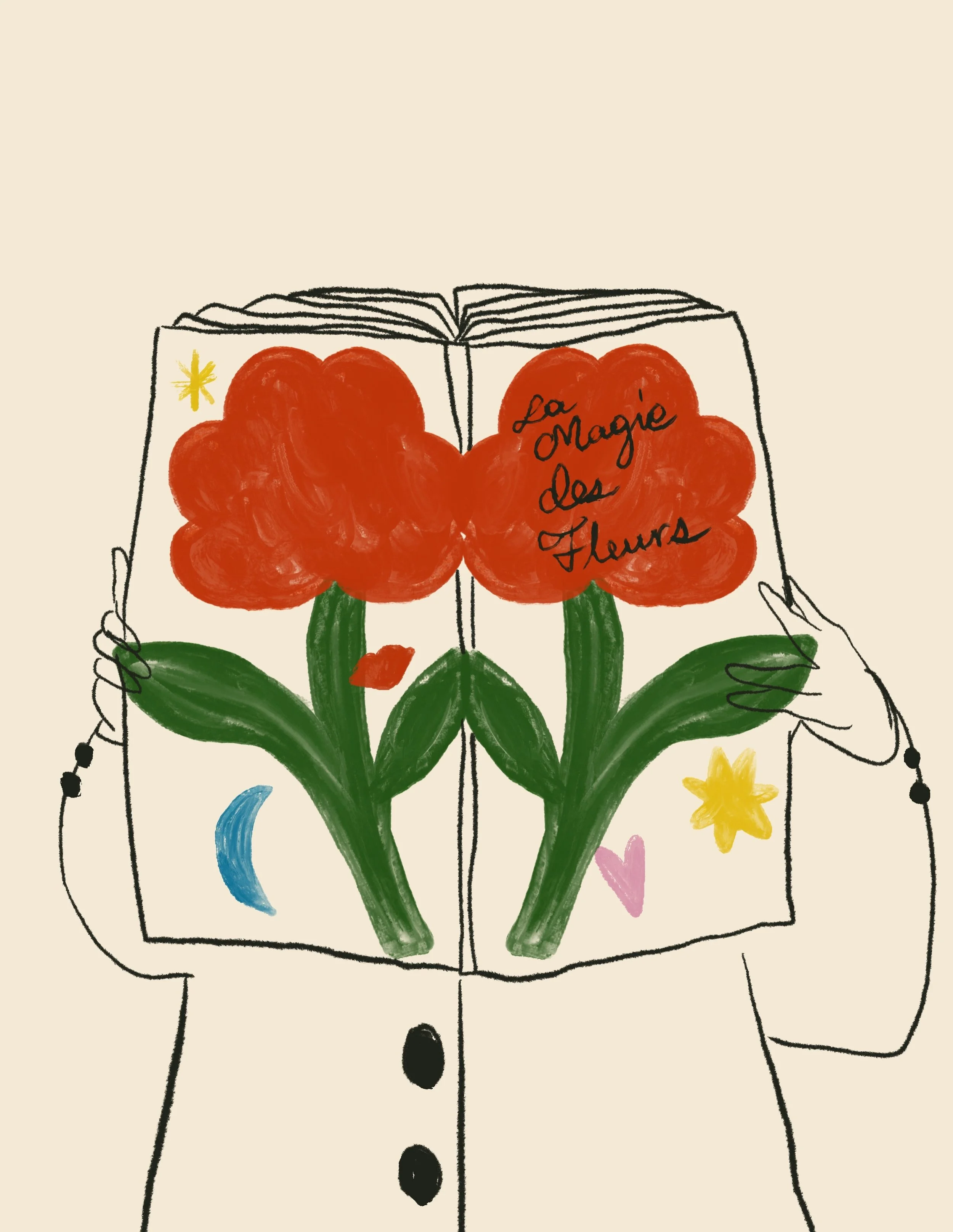 The Magic of Flowers 💐 @estee.zales imagined flower challenge. Day 5 is Flower &amp; Book  #imaginedflowerchallenge2026 
.
.
.
#womenillustrators #freelanceillustration