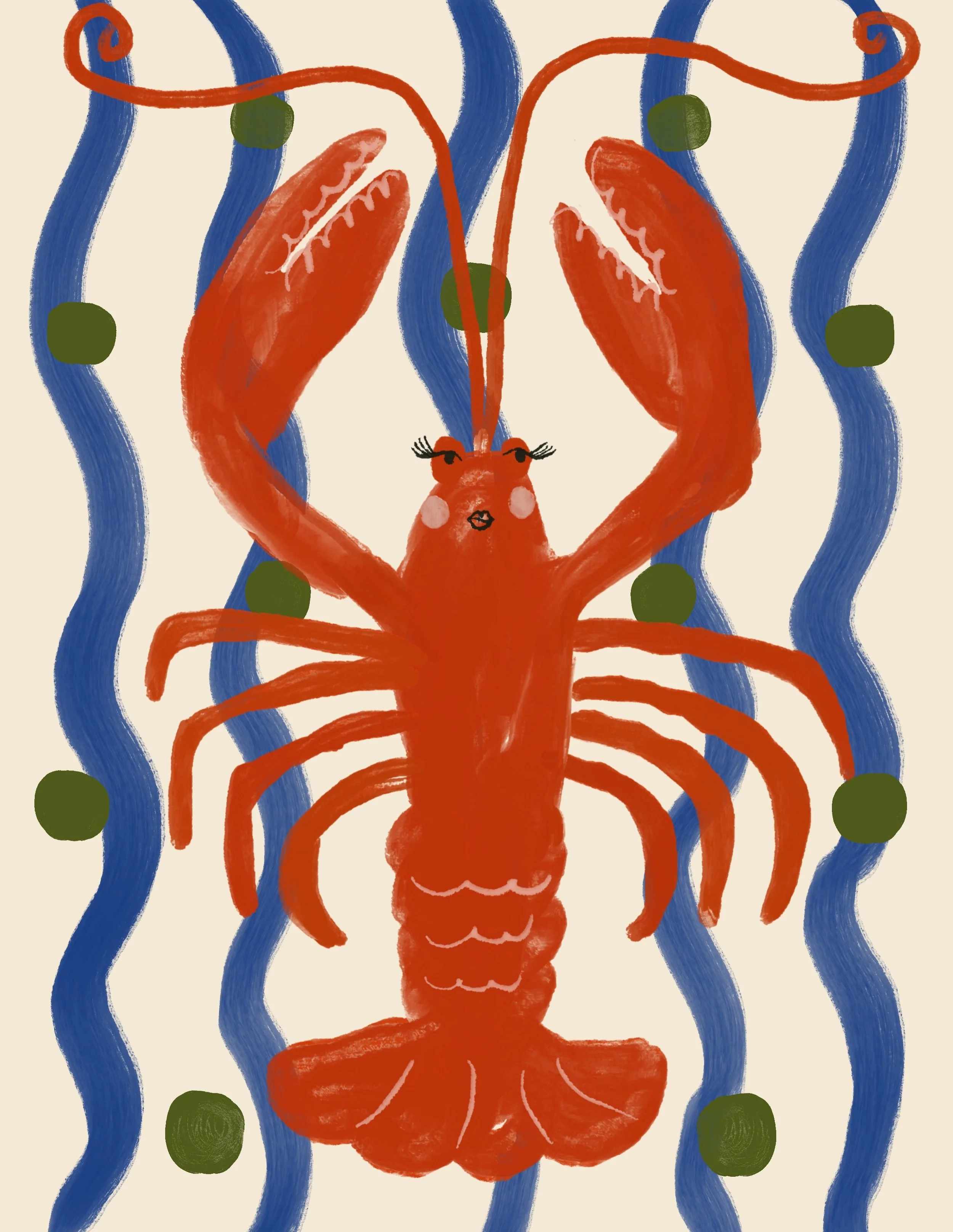 Rock Lobster 🦞 
.
.
.
.
#illustration #womenillustrators #editorialillustrator #freelanceillustration #freelanceillustrator