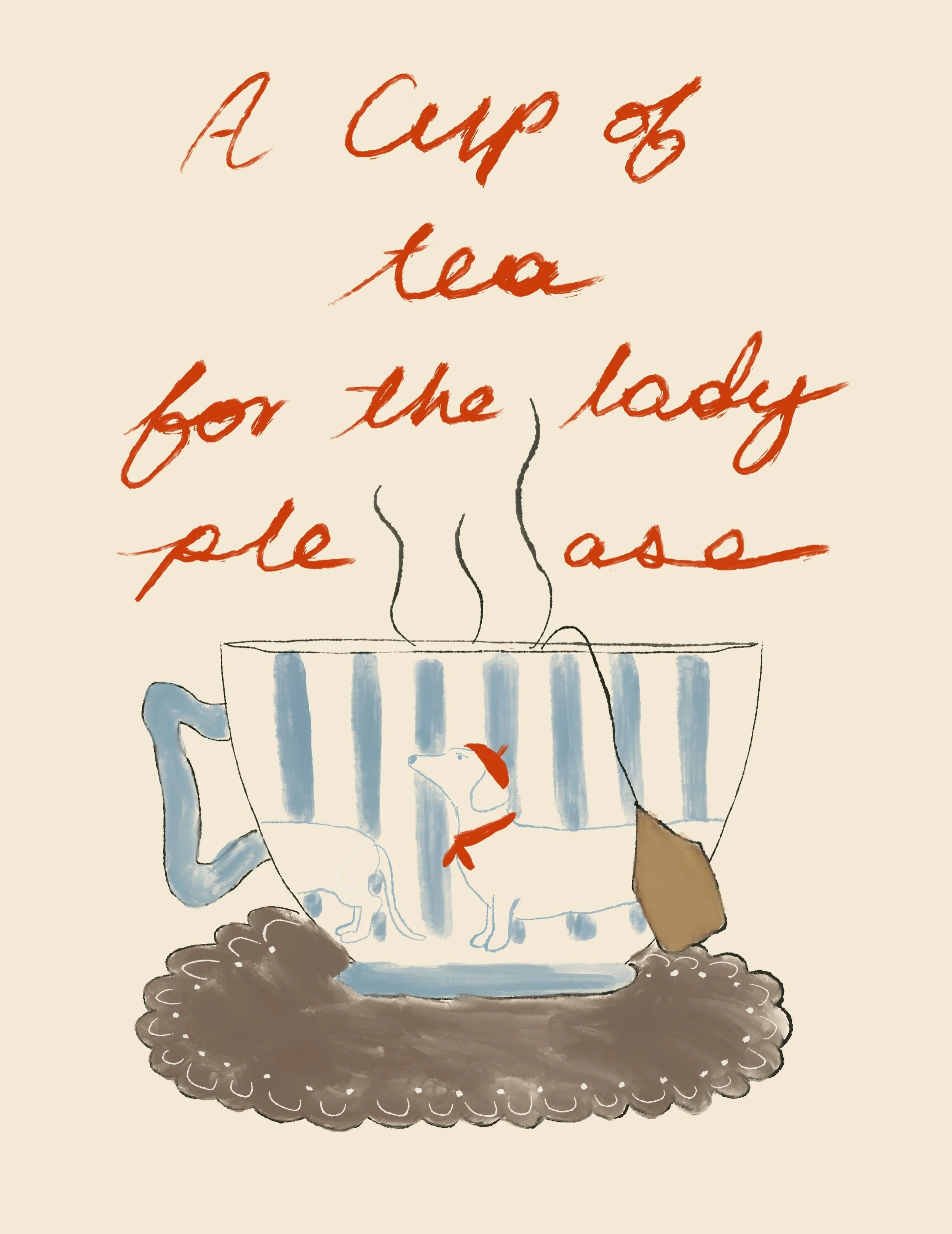 A cup of tea for the lady please 🫖 
.
.
.
#womenillustrators #freelanceillustrator #editorialillustration