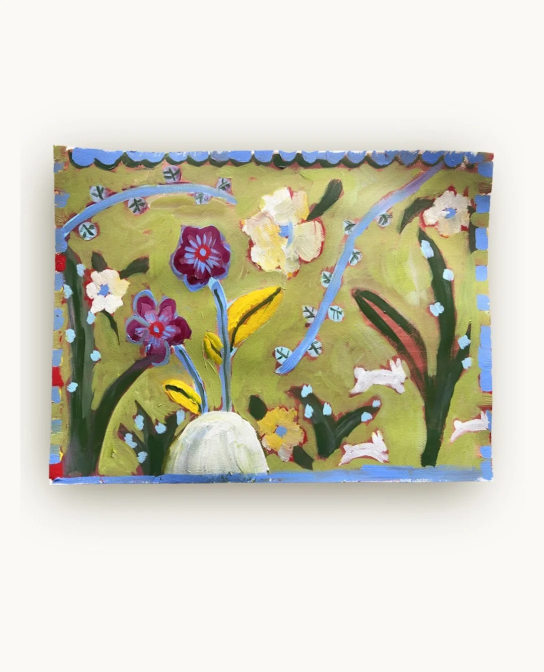 "Garden Walk" acrylic on watercolor paper- from my "Finding Flora, Finding Home" collection. Available now 
.
.
.
#womenpainters #contemporaryfolkart #modernvintage #chicagoartists