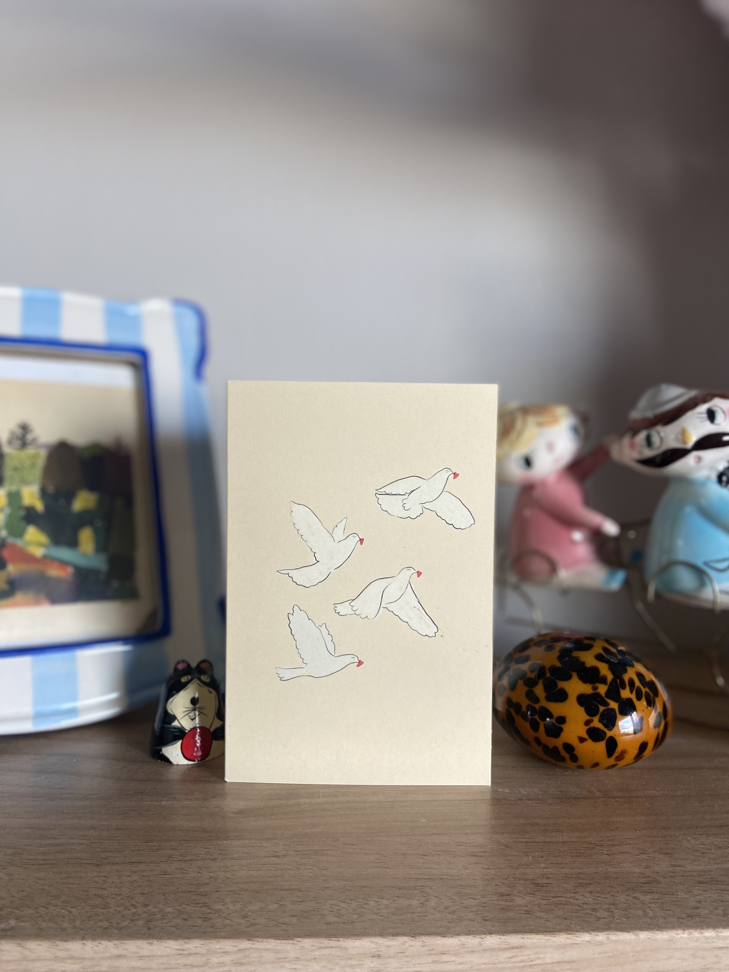 Heart Doves Greeting Card