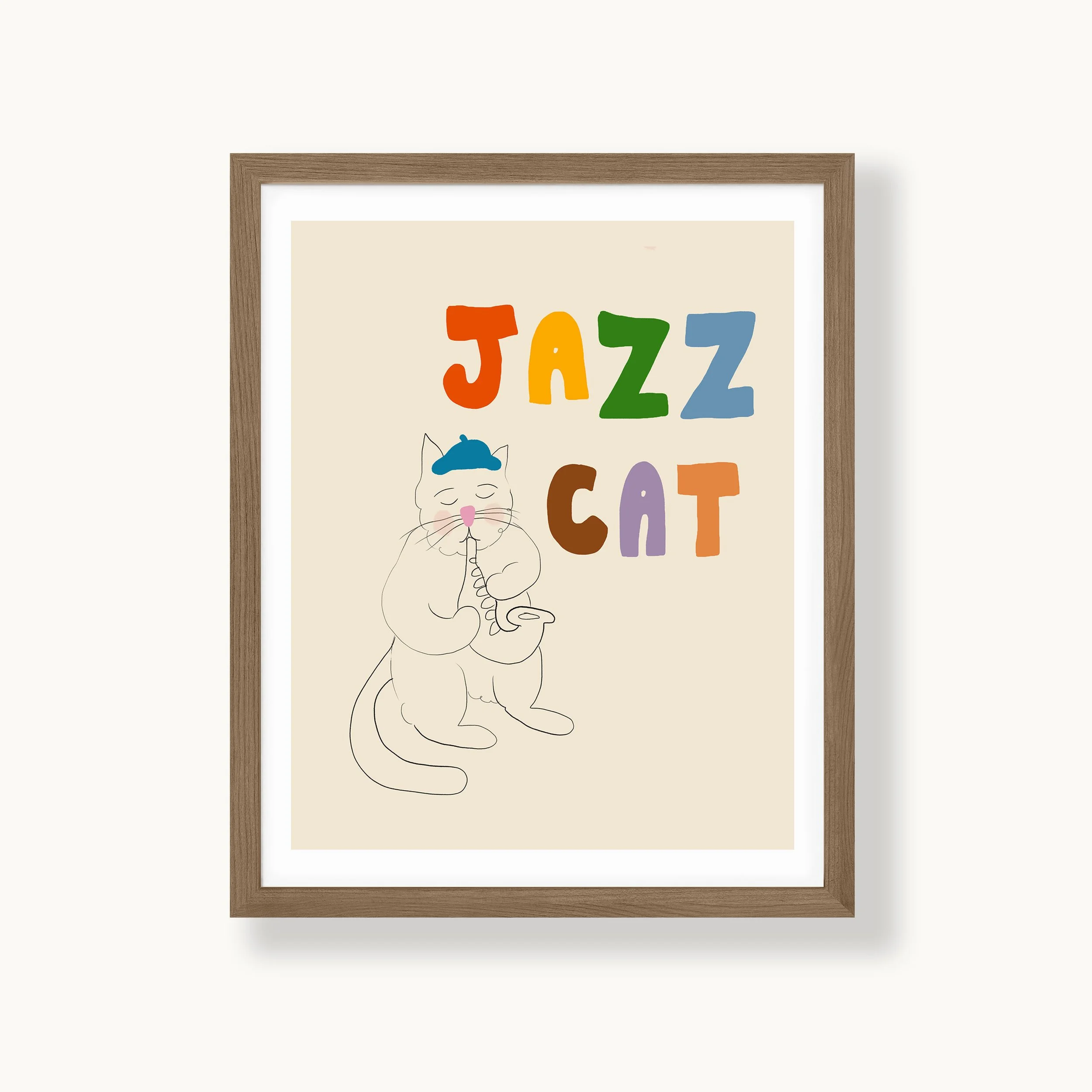 Jazz Cat Art Print