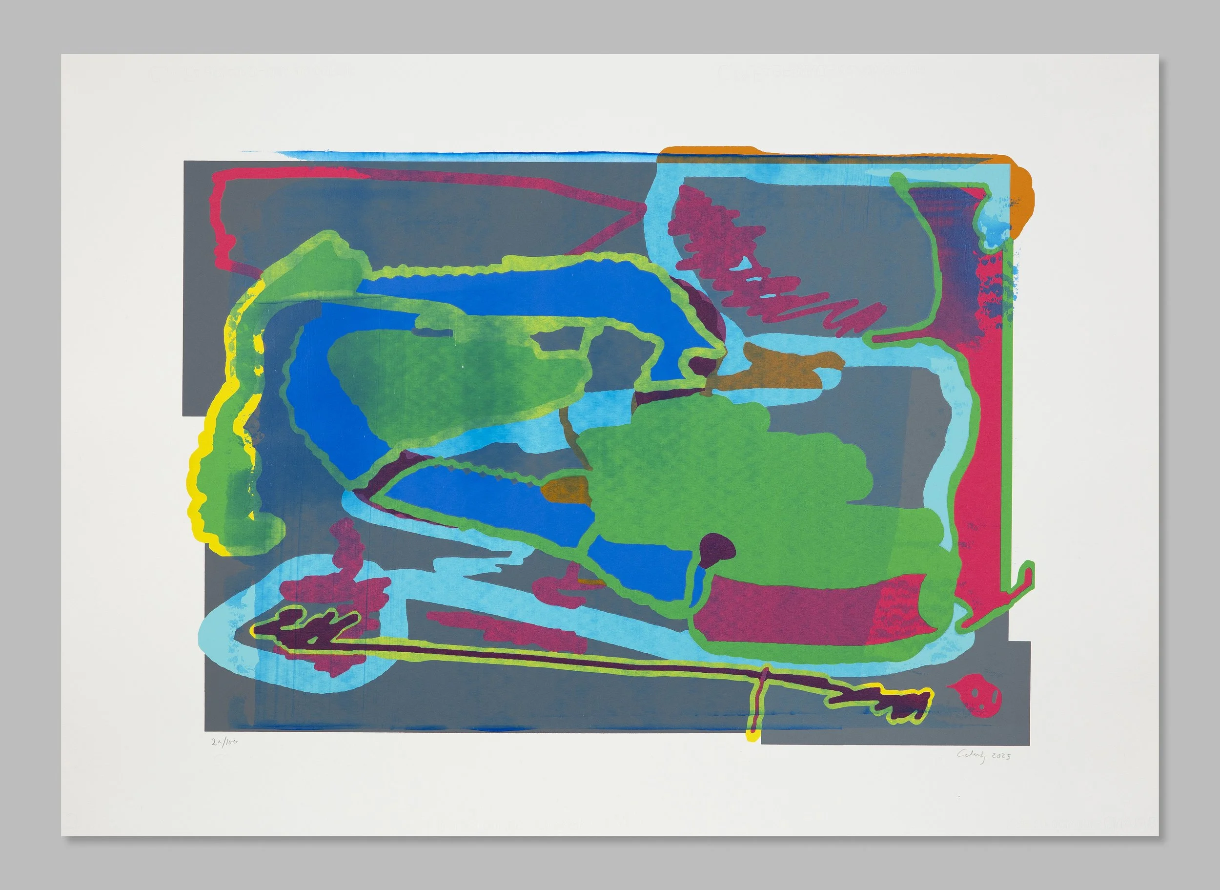 Pedro Calapez | Serigrafia Intervencionada, 2025