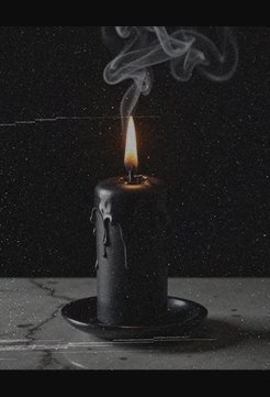 black candle lit
