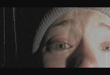Close up of Heather in The Blair Witch Project