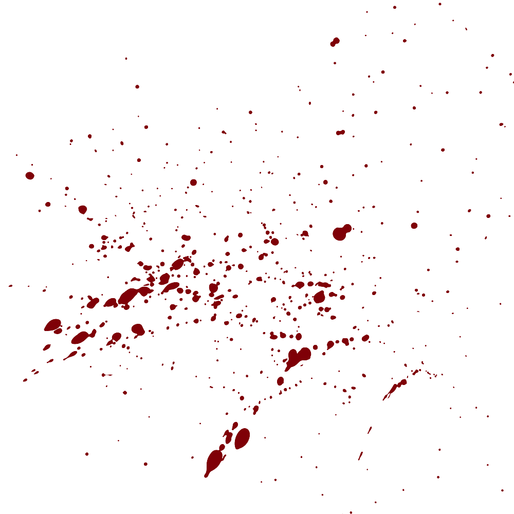 Red dried blood splatter.