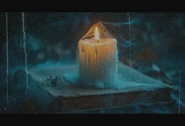 candle and cobwebs