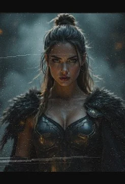 determined warrior woman ready for battle