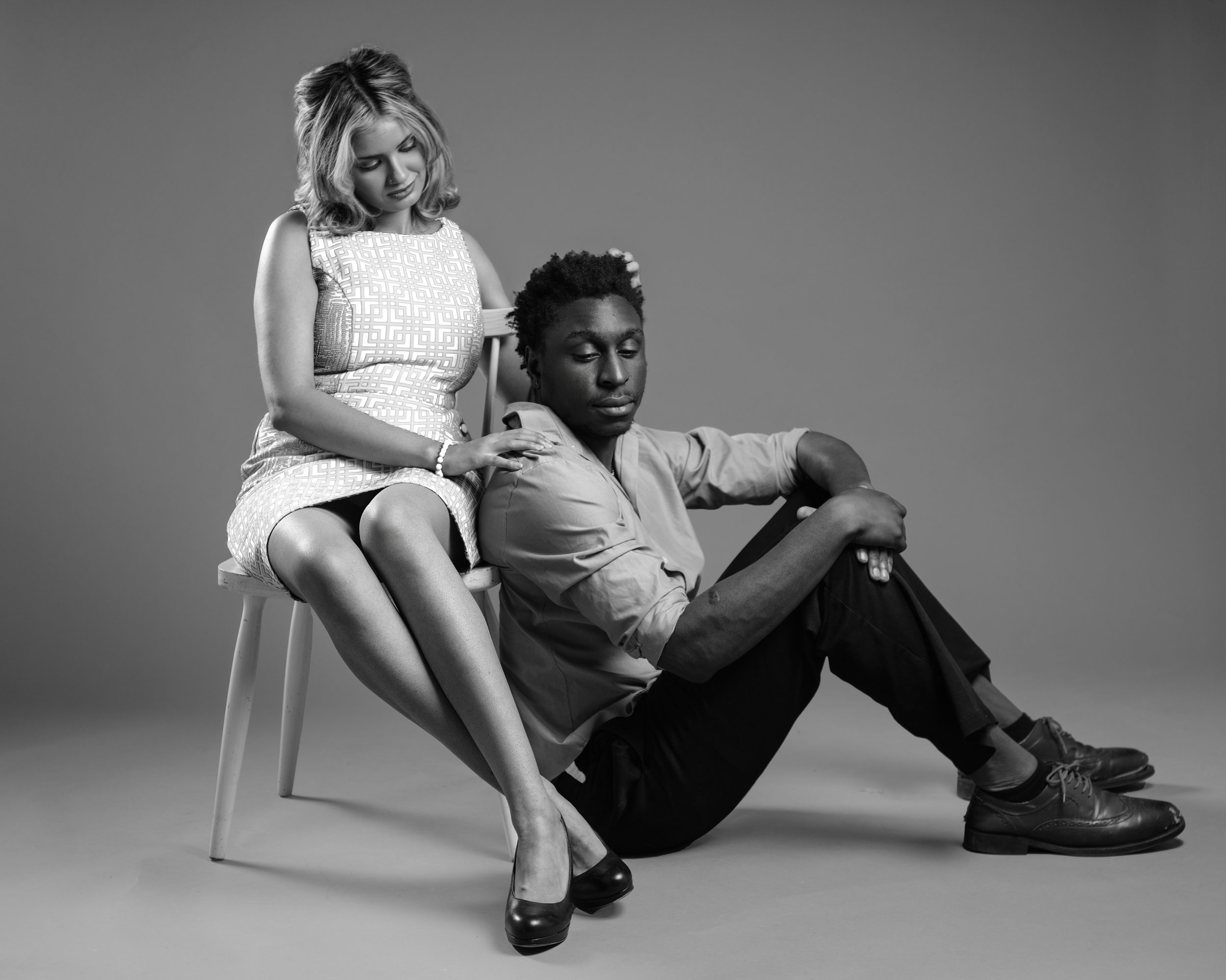 Portrait of a couple in black and white