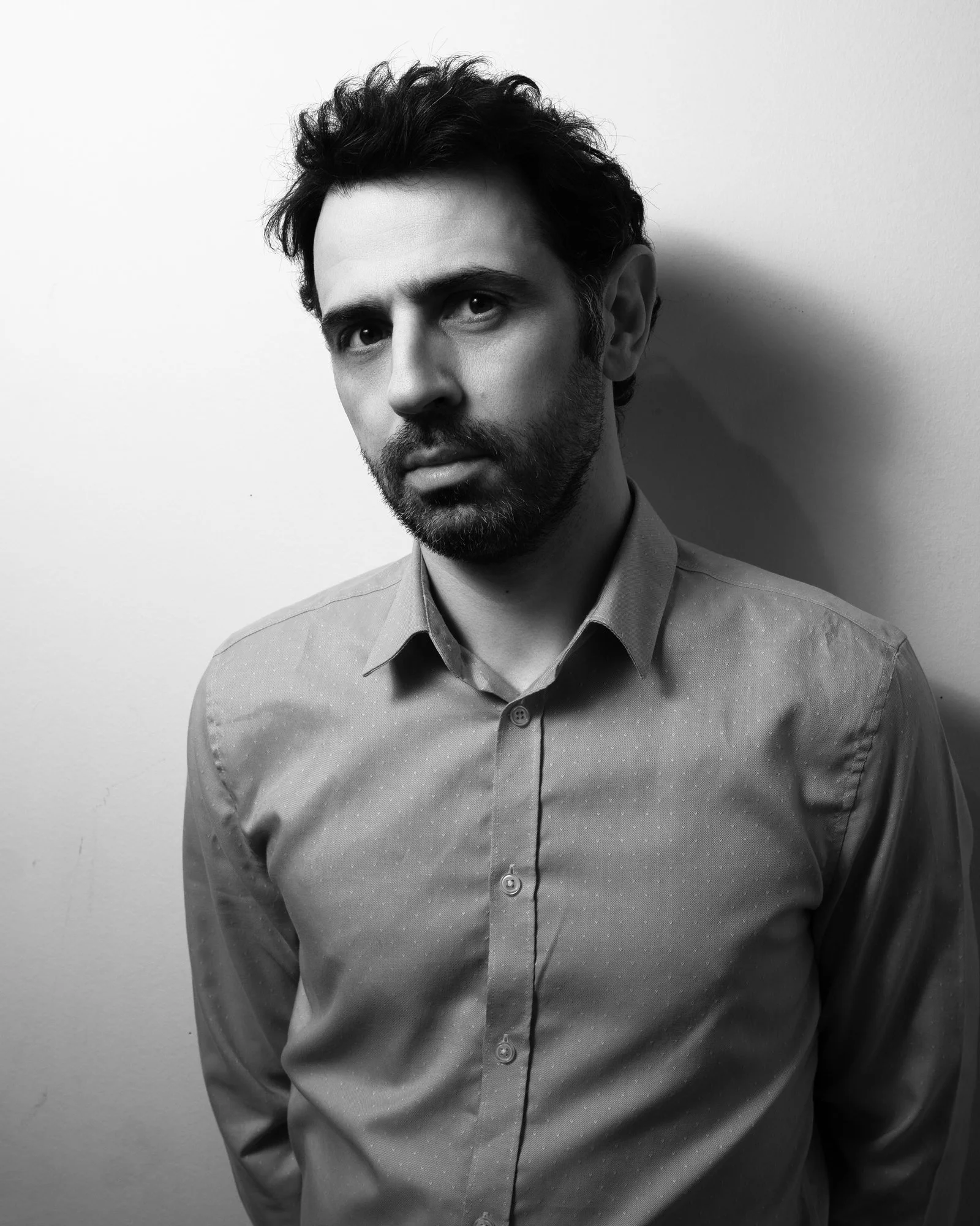 black and white portrait of french man