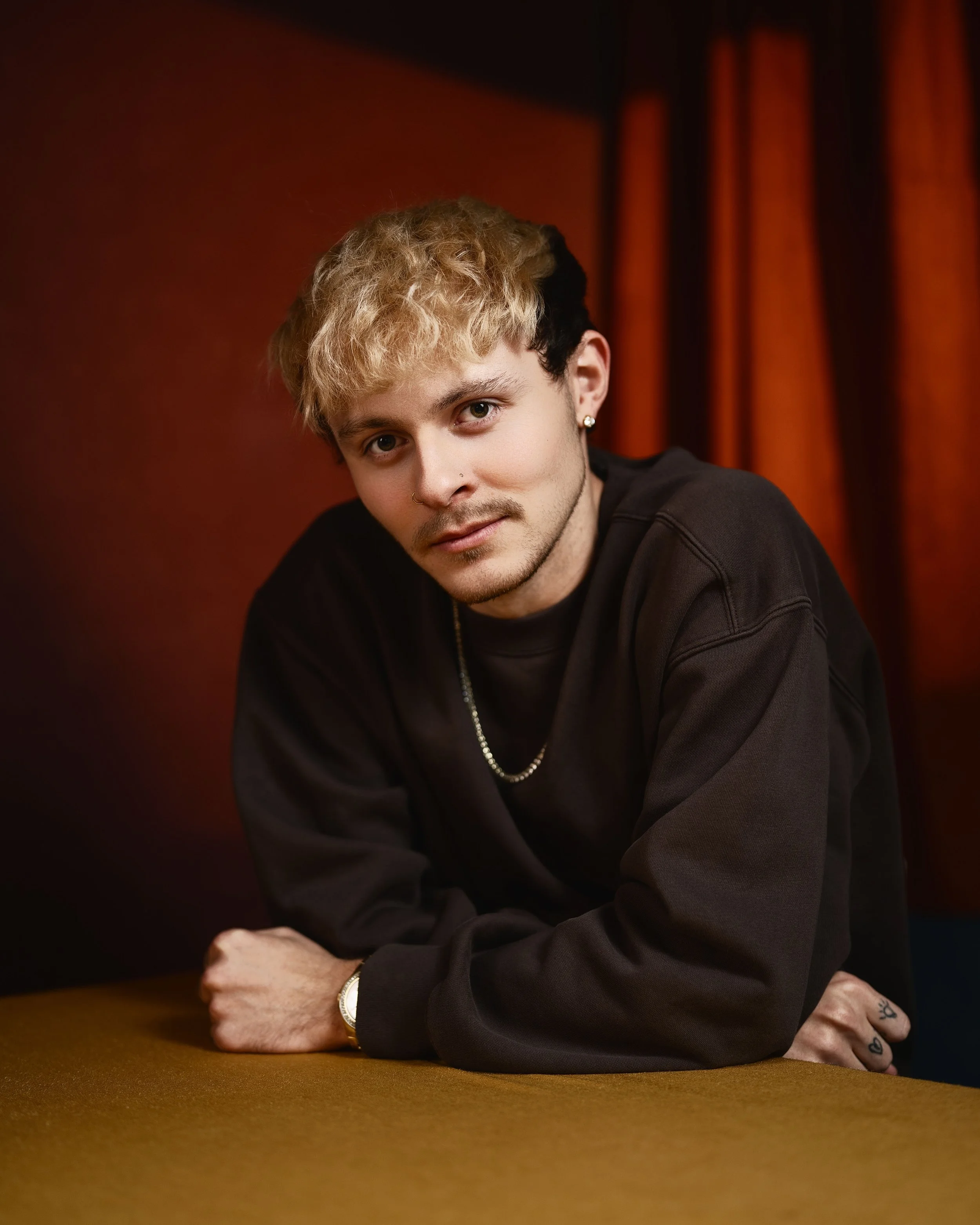 Actor portrait with red and yellow