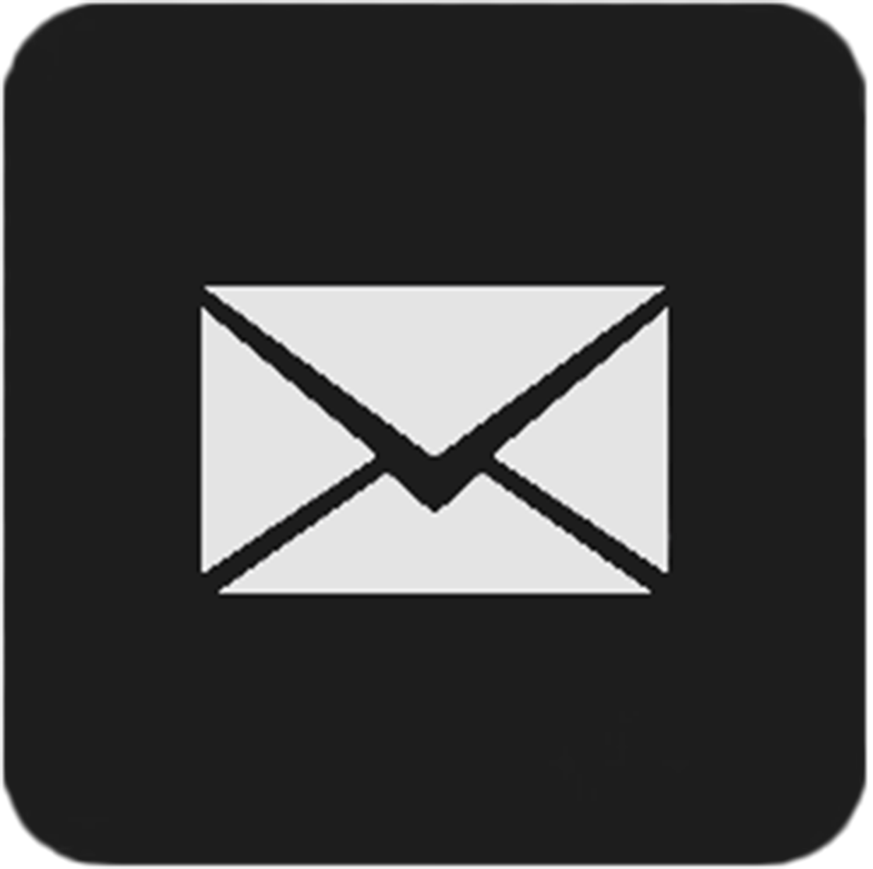 Icon of a white envelope on a black background.
