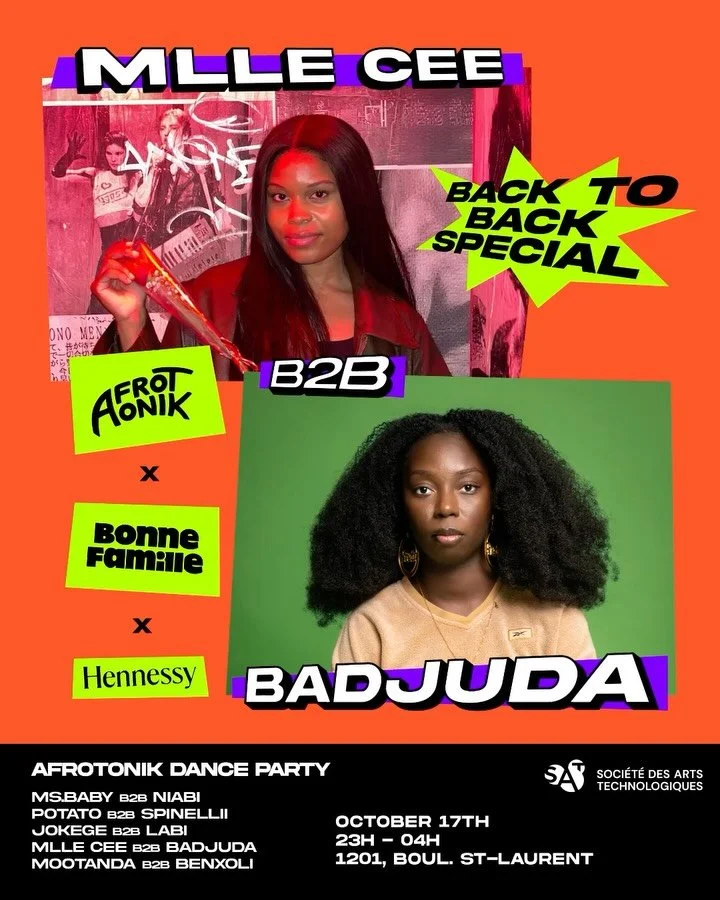 We&rsquo;re so excited to welcome @mllecee_ and @b.a.d.j.u.d.a taking center stage tonight for their Afrotonik debut 🥵

Pull up early and ready to dance, cause the party starts from the very first drop 🙂&zwj;↕️

Tonight at la SAT 📍
