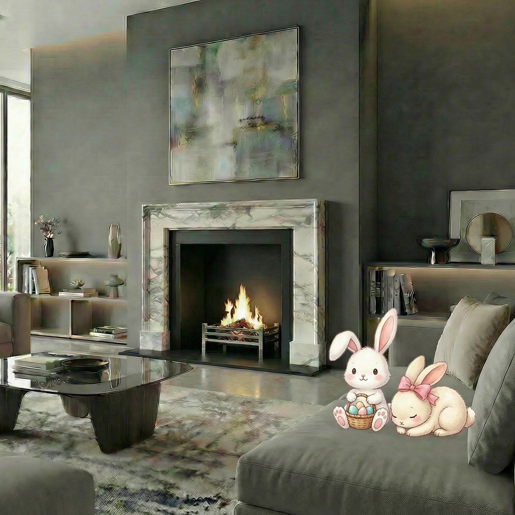 Another happy customer........

#happyeaster🐣 #fireplace🔥 #easterbunny🐰 #marblefirepace