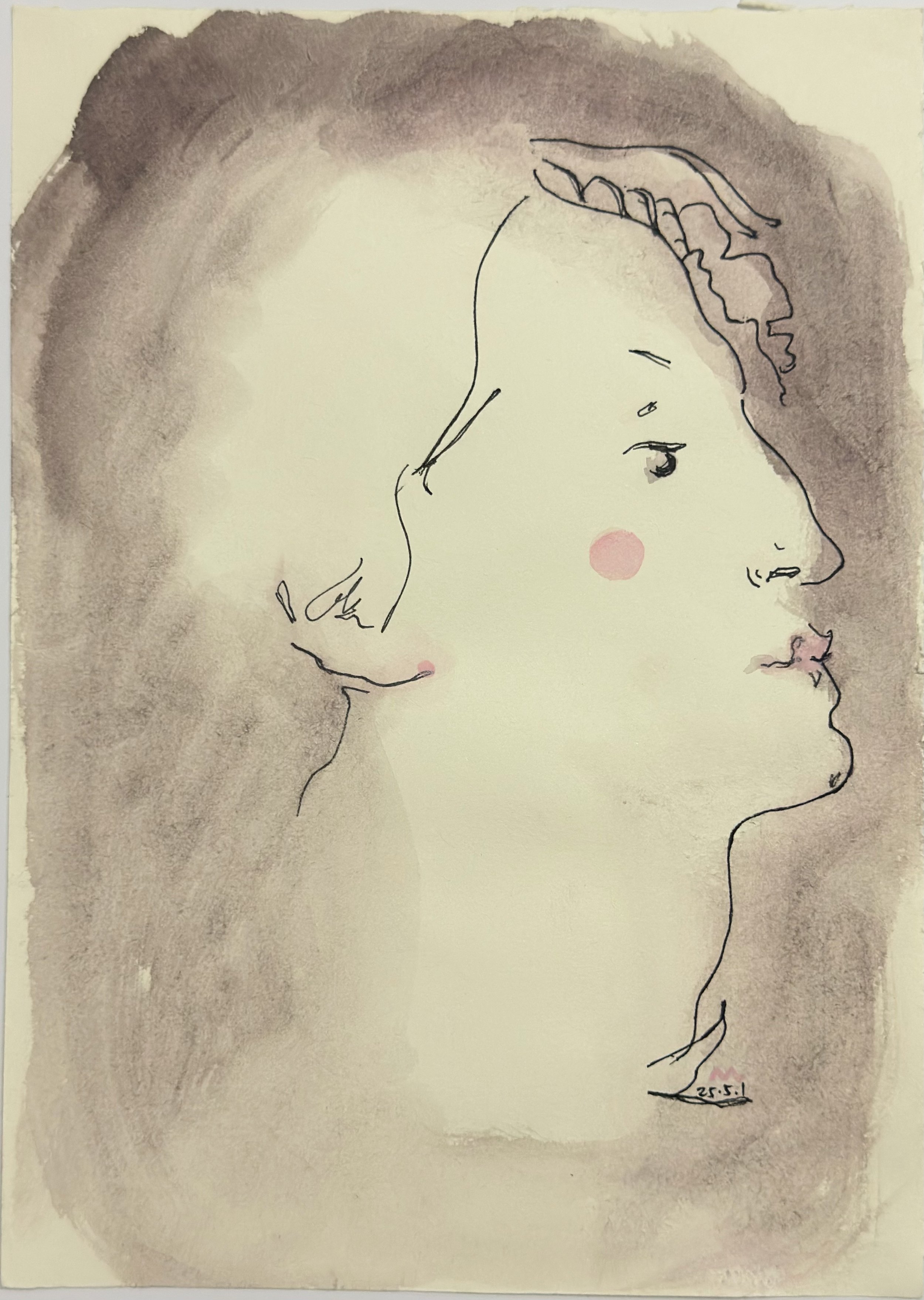 Trying to look Okay -
May, 2025, Ink and pointliner on paper - 27 x 19 cm