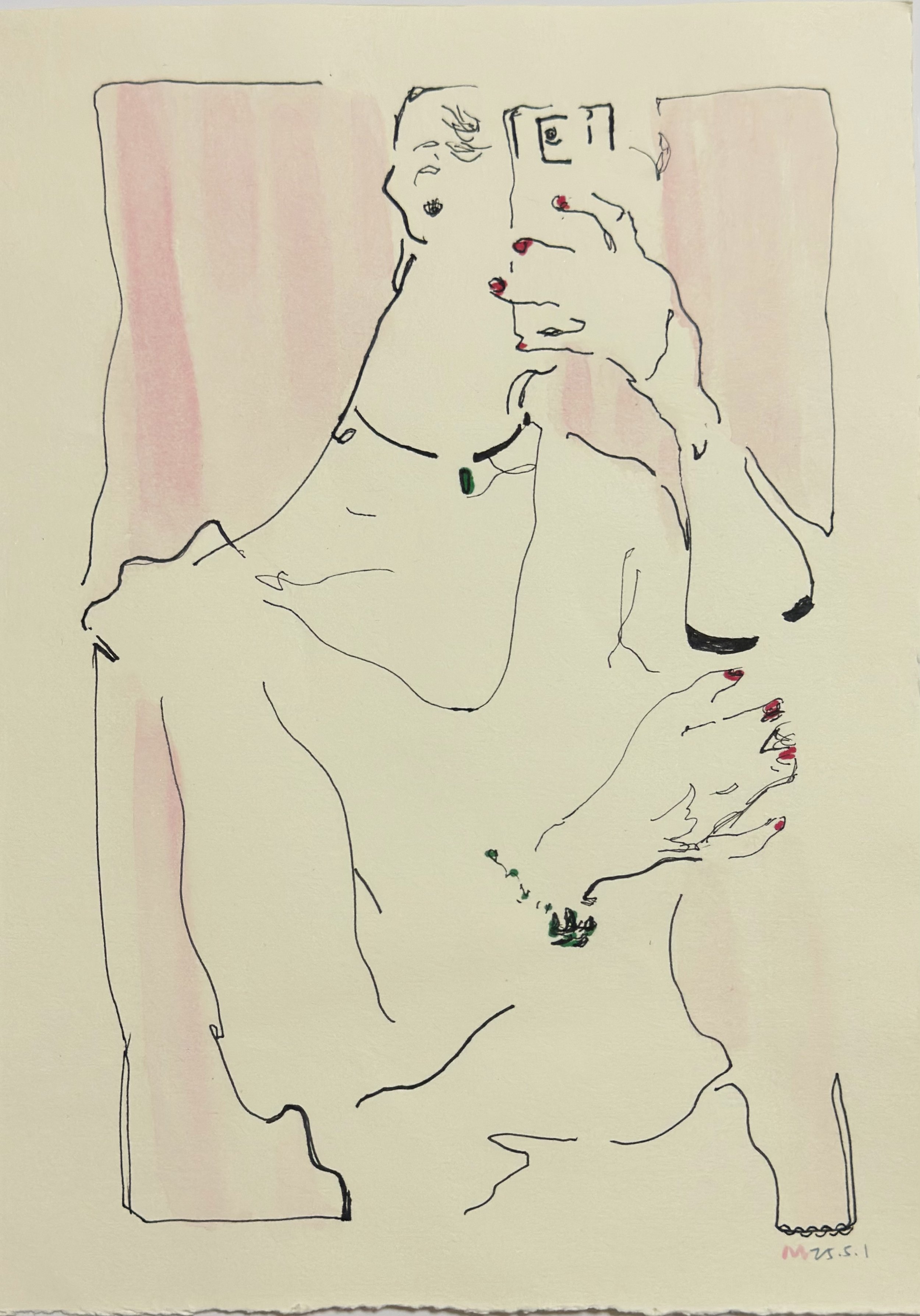 Maybe I don't want to know -
May, 2025, Ink and pointliner on paper - 27 x 19 cm
