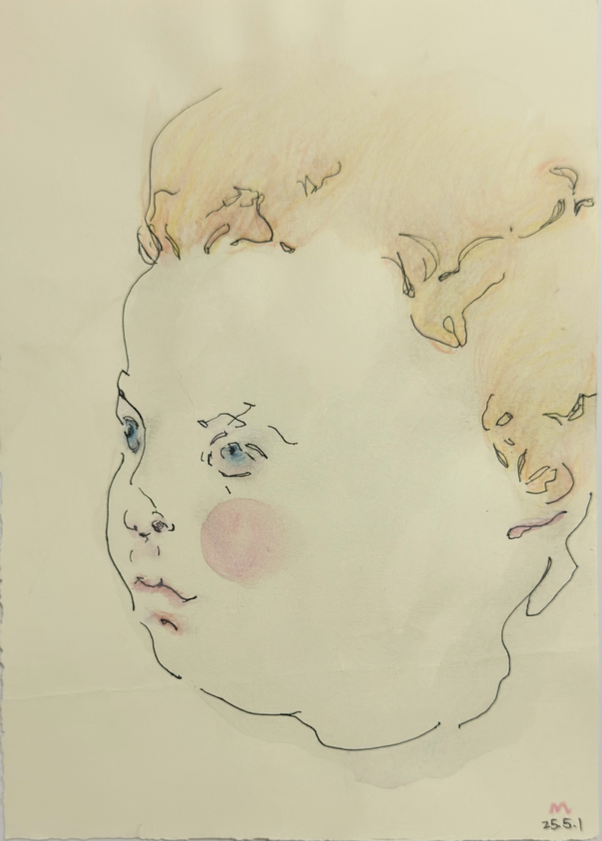 Before it hurts -
May, 2025, Ink and pointliner on paper - 27 x 19 cm