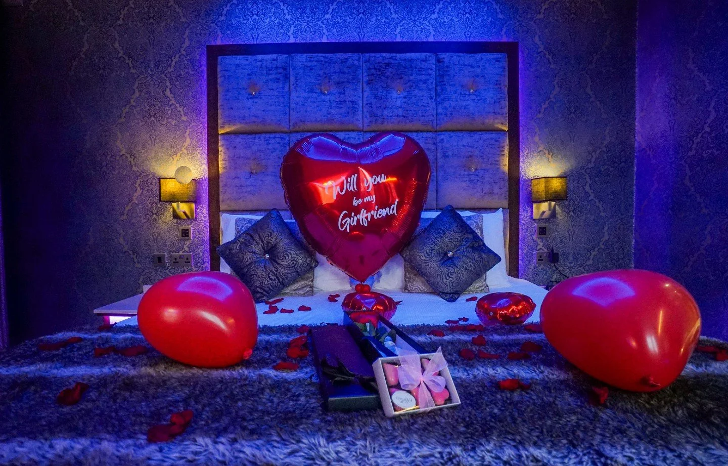 Some questions deserve more than a text.Our &quot;Will You Be My Girlfriend&quot; package turns your hotel room into the perfect moment:🎈 Red heart-shaped balloon with the big question

🌹 Rose petals (obviously)
💐 Boxed single red rose
🍫 Chocolat
