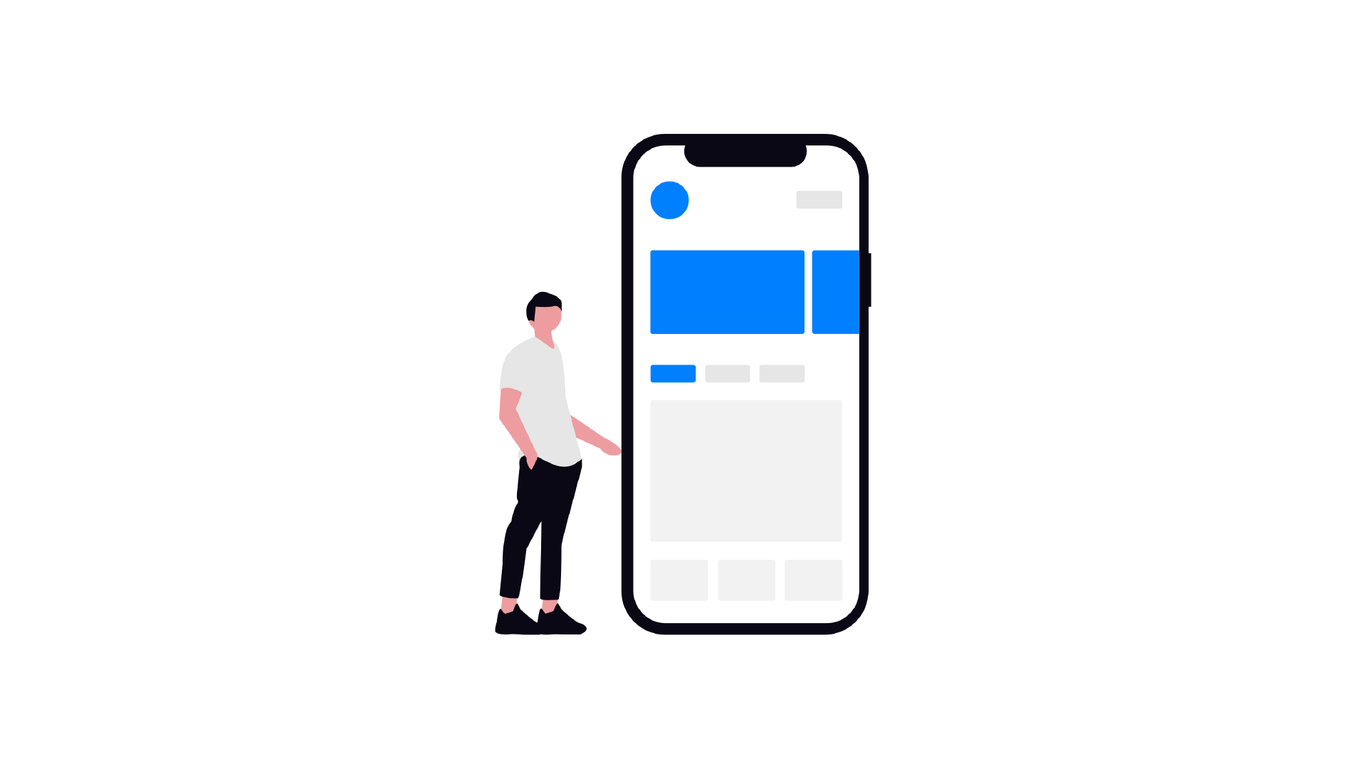 An illustration of a mobile application