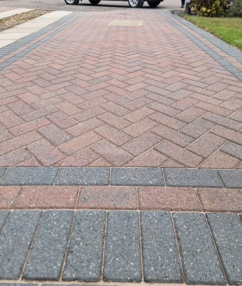 Clean block paving driveway after professional jet washing — Sphere Cleaning Services
