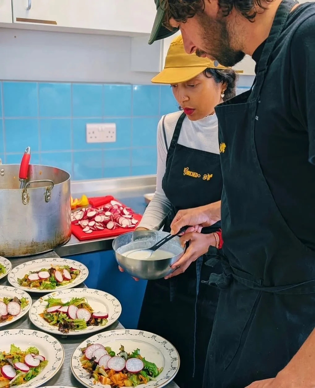 Volunteered with Be Enriched! Turning supermarket donations into a colourful and nourishing starter :) We aimed to use every ingredient, so that nothing goes to waste.