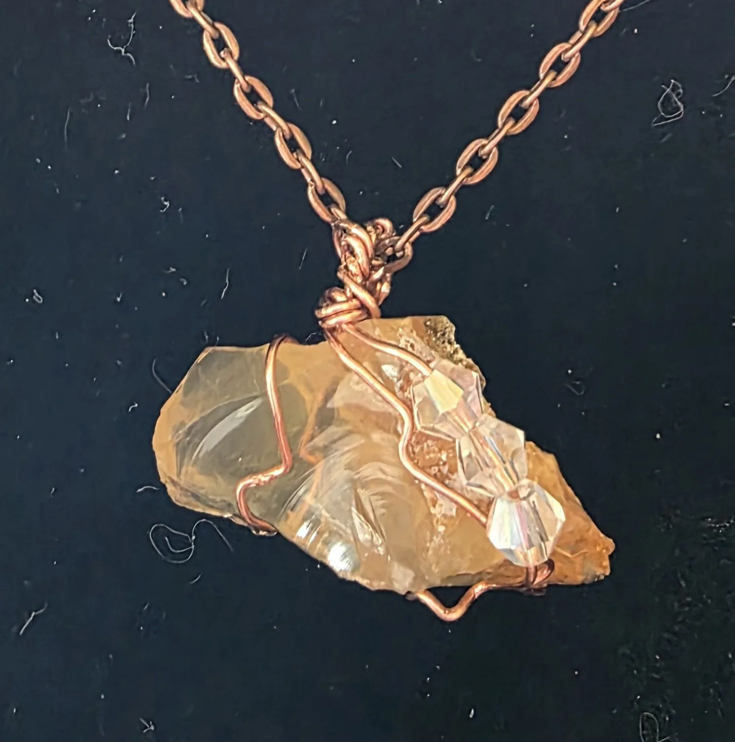 Authentic Oregon Fire Agate and Austrian glass beads