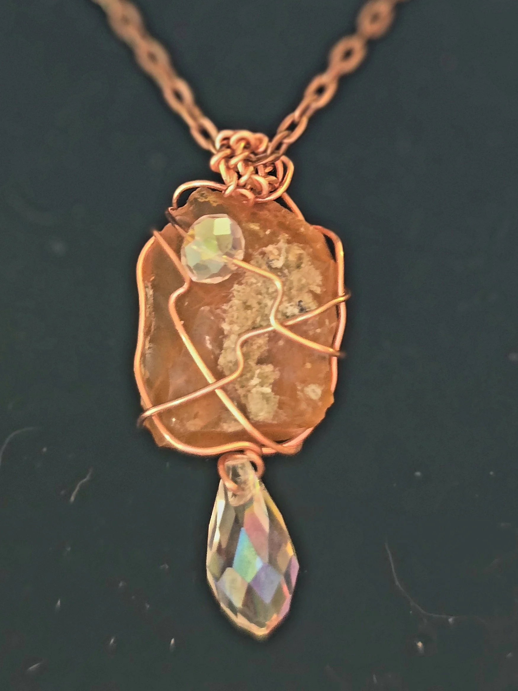 Authentic Oregon Fire Agate with Austrian glass beads