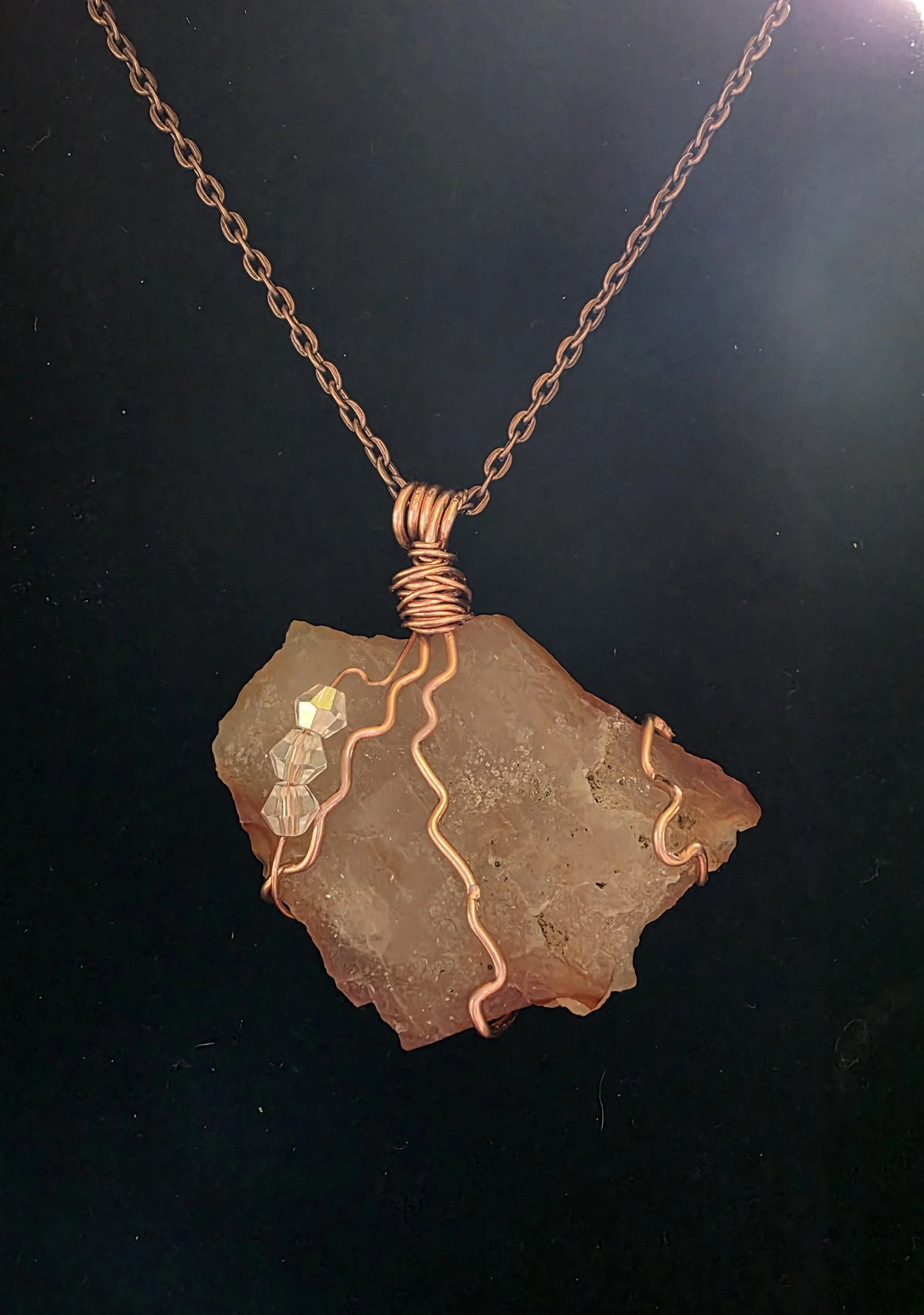 Authentic Oregon  Carnelian with Austrian glass beads