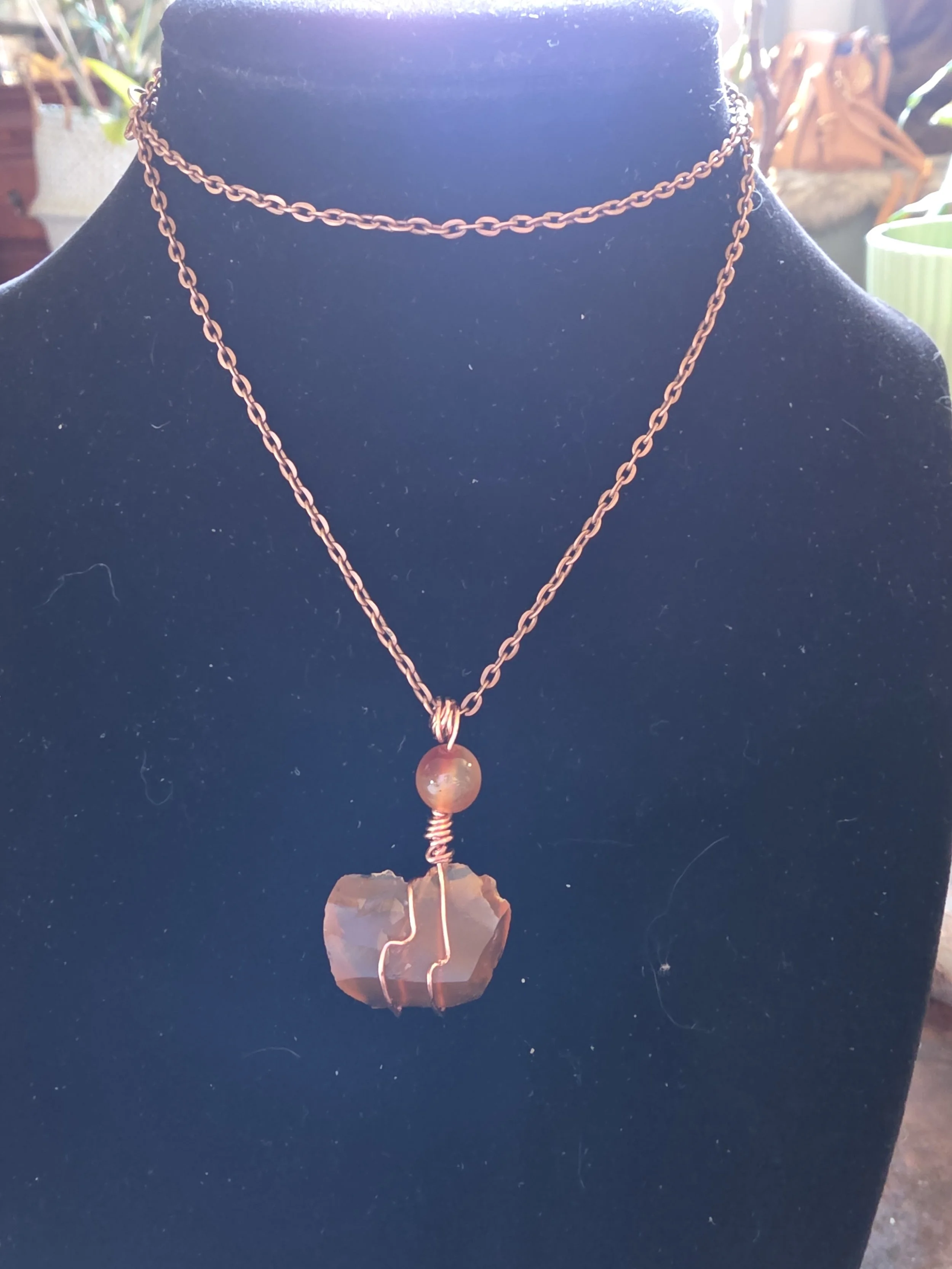 Authentic Oregon Fire Agate with Fire Agate Bead