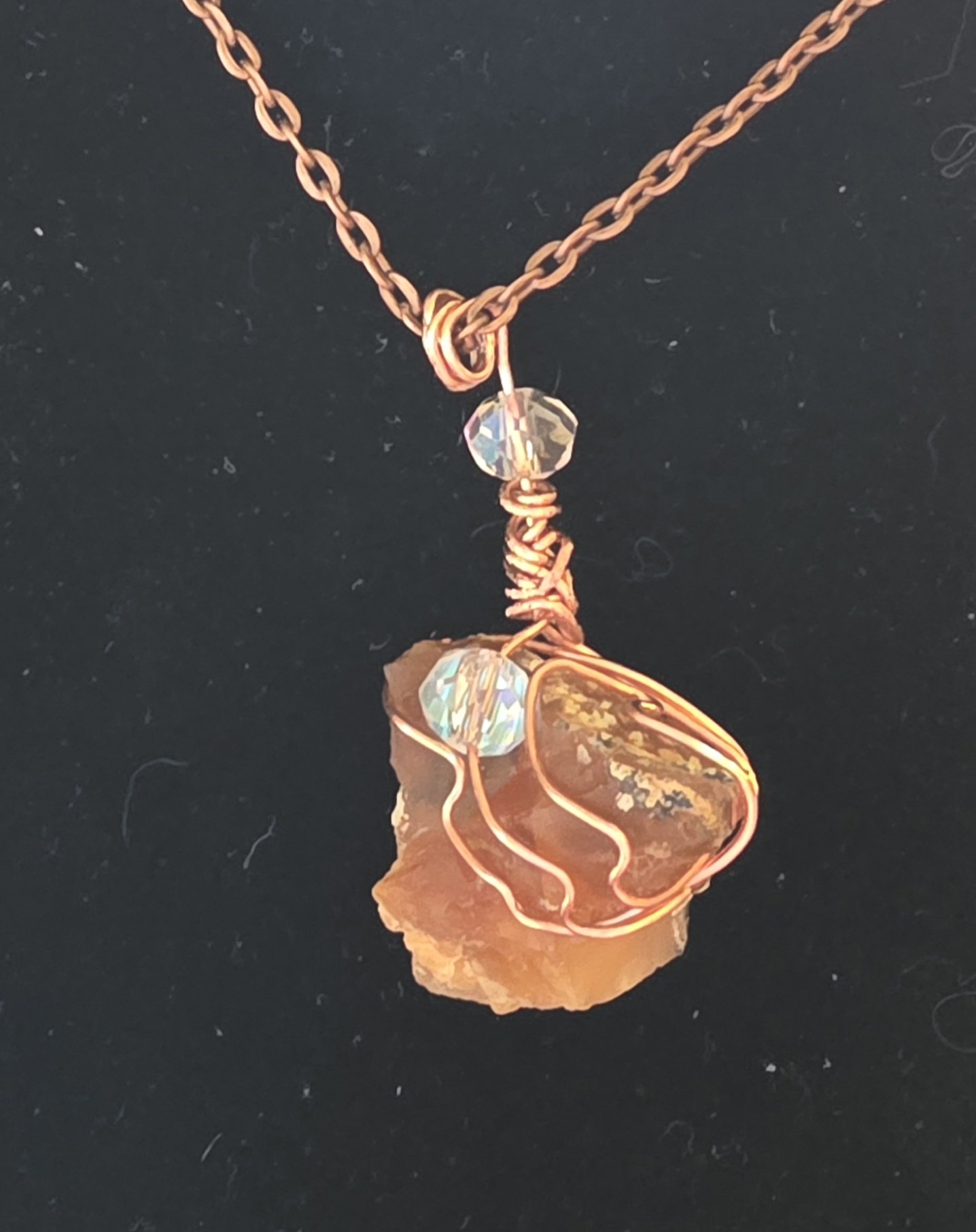 Authentic Oregon Fire Agate with Austrian glass beads