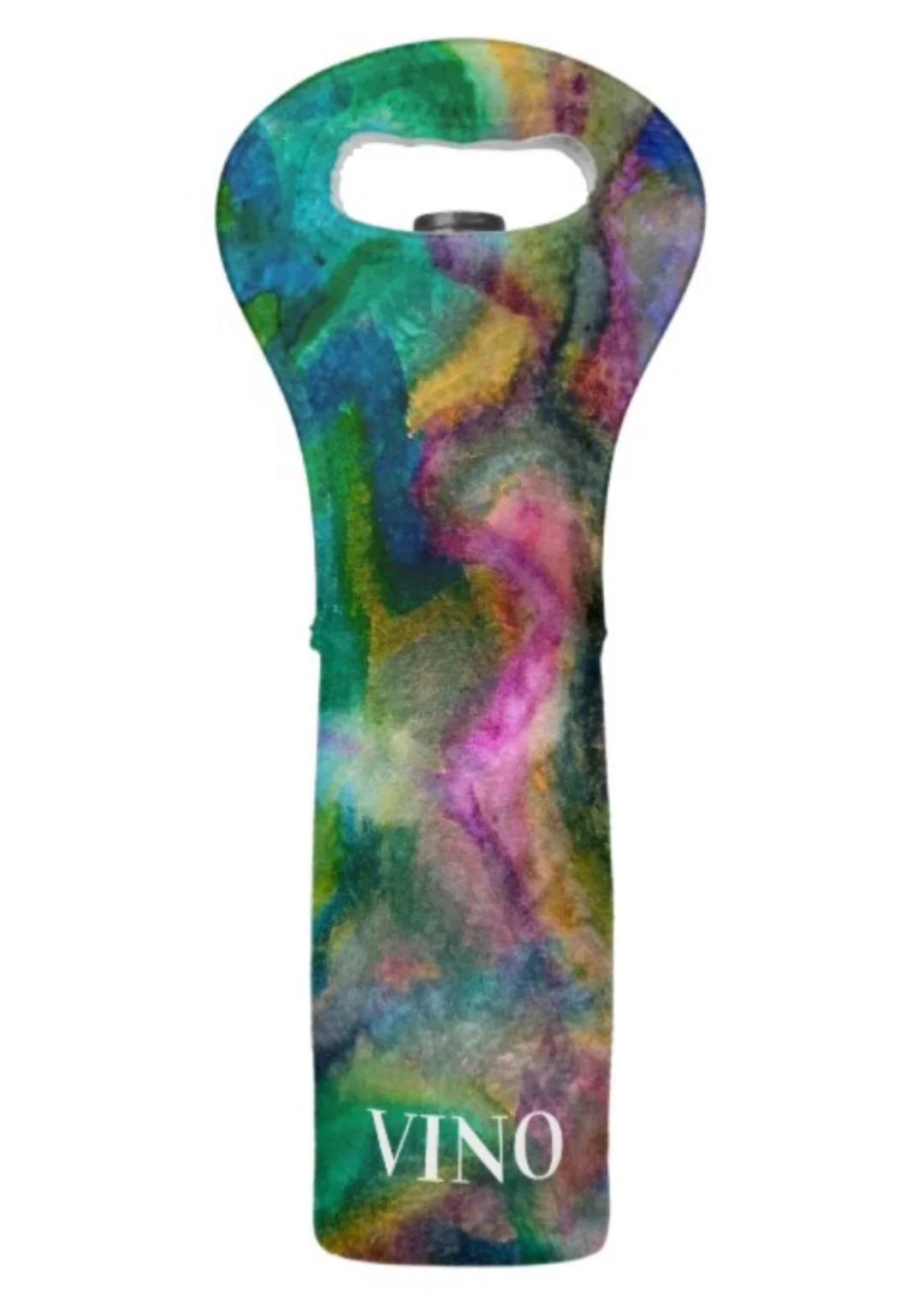 SUMMER OF VINO LOVE - Watercolor WINE TOTE WITH TWO MATCHING STEMLESS WINE TUMBLERS