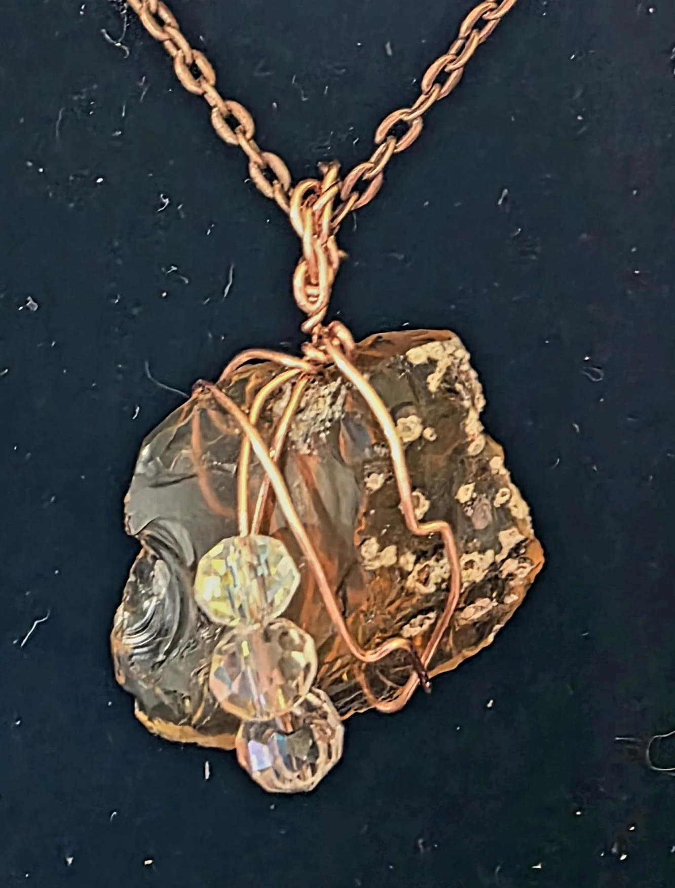 Authentic Oregon Fire Agate and Austrian glass beads