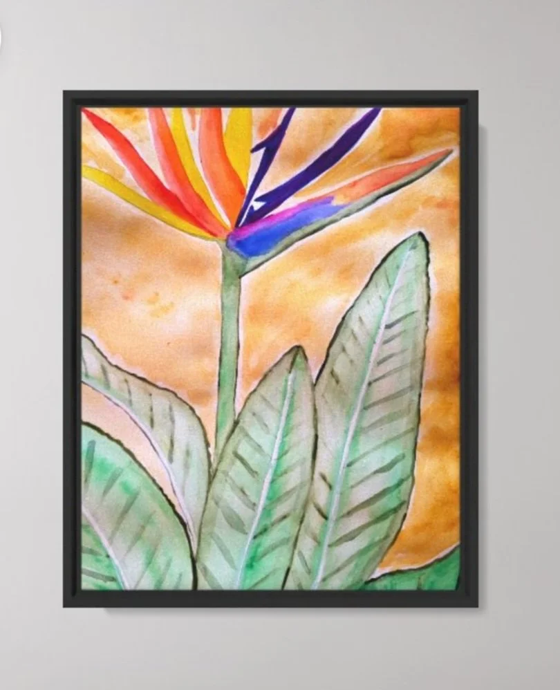 11x14 BIRD OF PARADISE - Watercolor