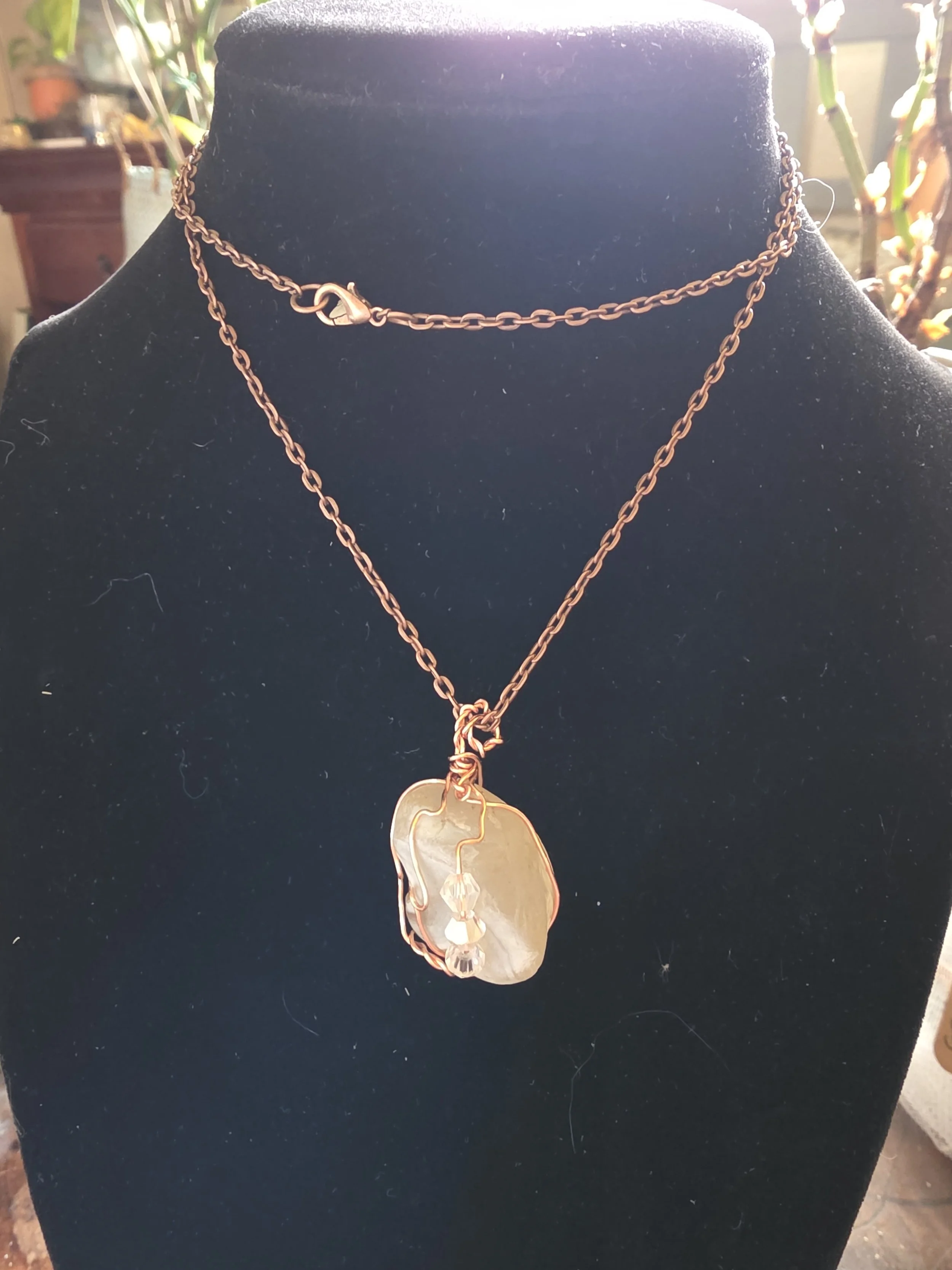 Authentic Oregon Beach Agate with Austrian glass beads