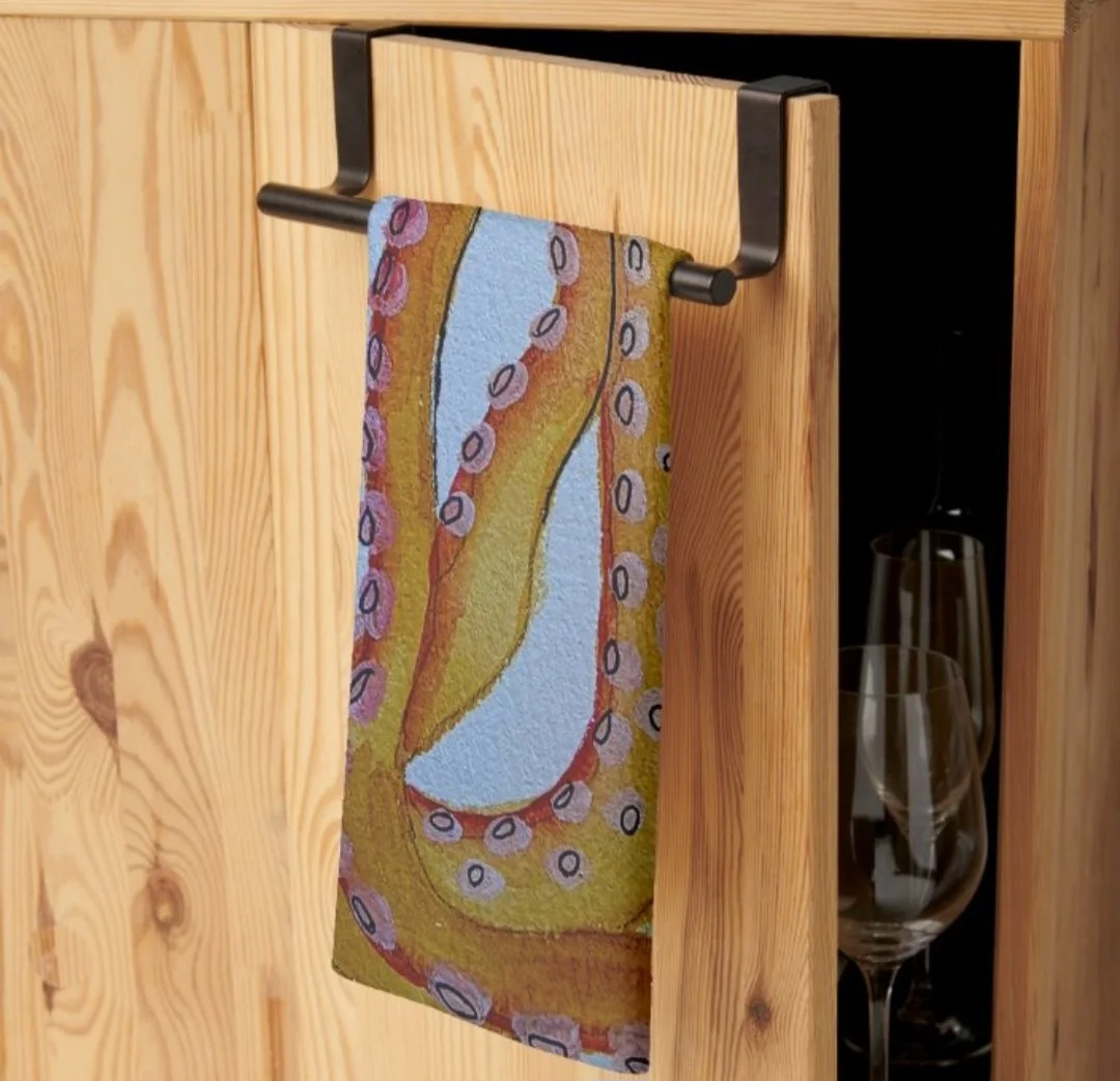 Artistic Dish Towels Whimsical Octopus (watercolor)