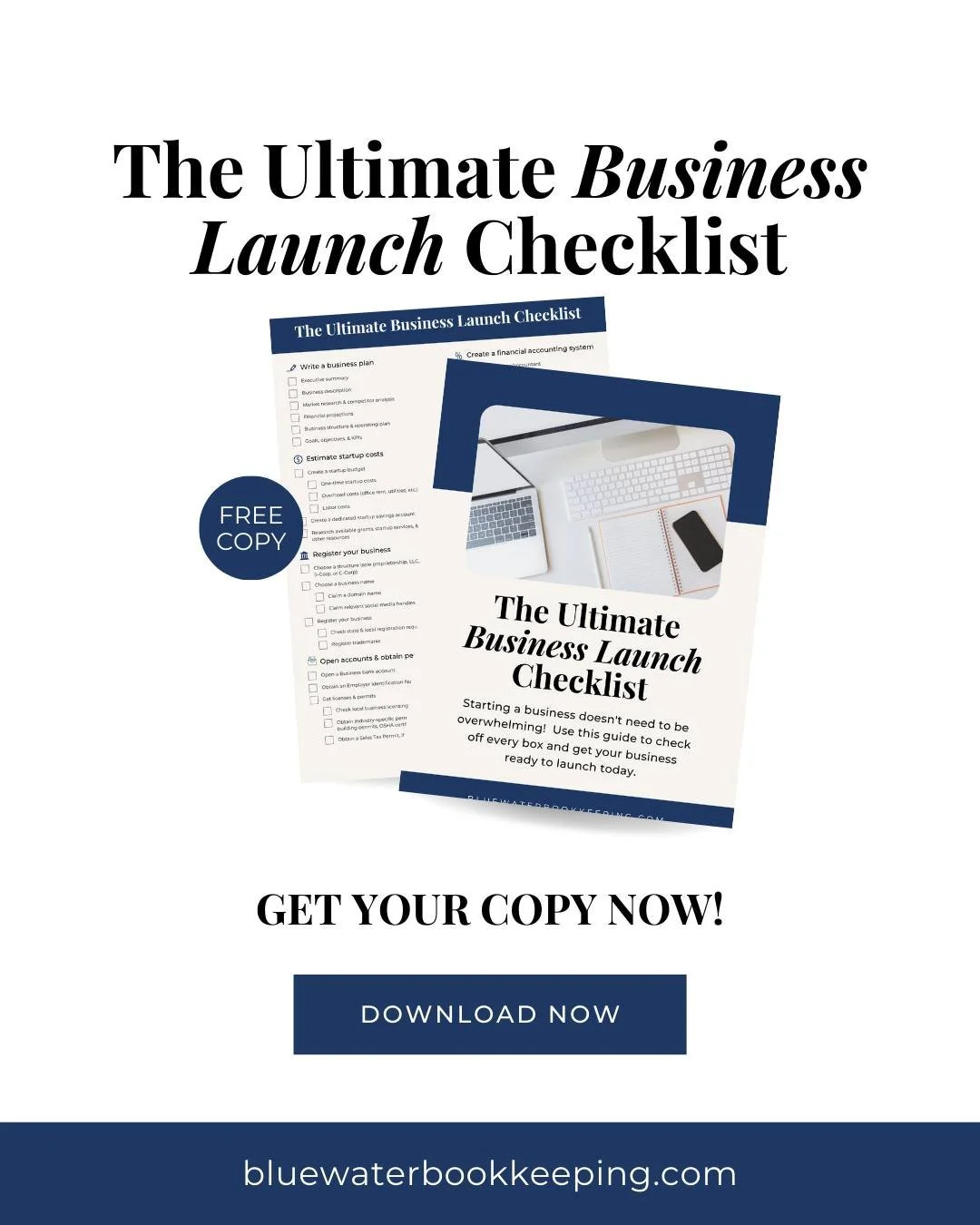 Starting a business doesn't need to be overwhelming! Use this guide to check off every box and get your business ready to launch today.

Download your FREE copy and get started today!

bluewaterbookkeeping.com/signuptheultimatebusinesslaunchchecklist