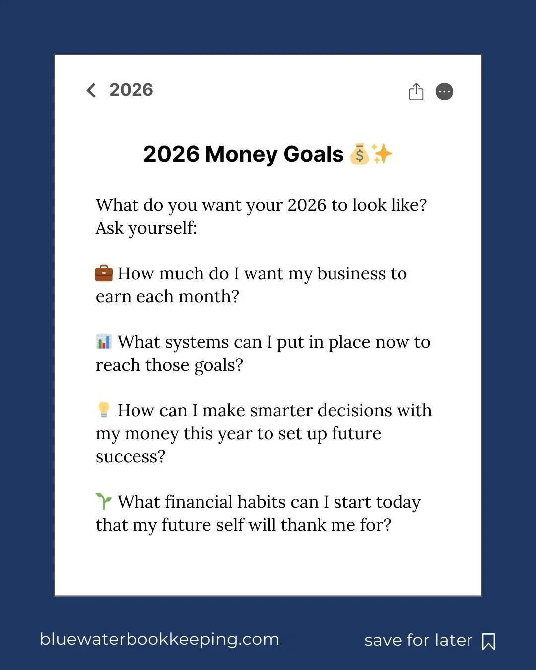What do you want your 2026 to look like?

As you plan ahead, here are a few questions to help you get clear on your direction for the new year.

Save this post for later so you can come back to these questions as you plan for the year ahead.
.
.
.
#B