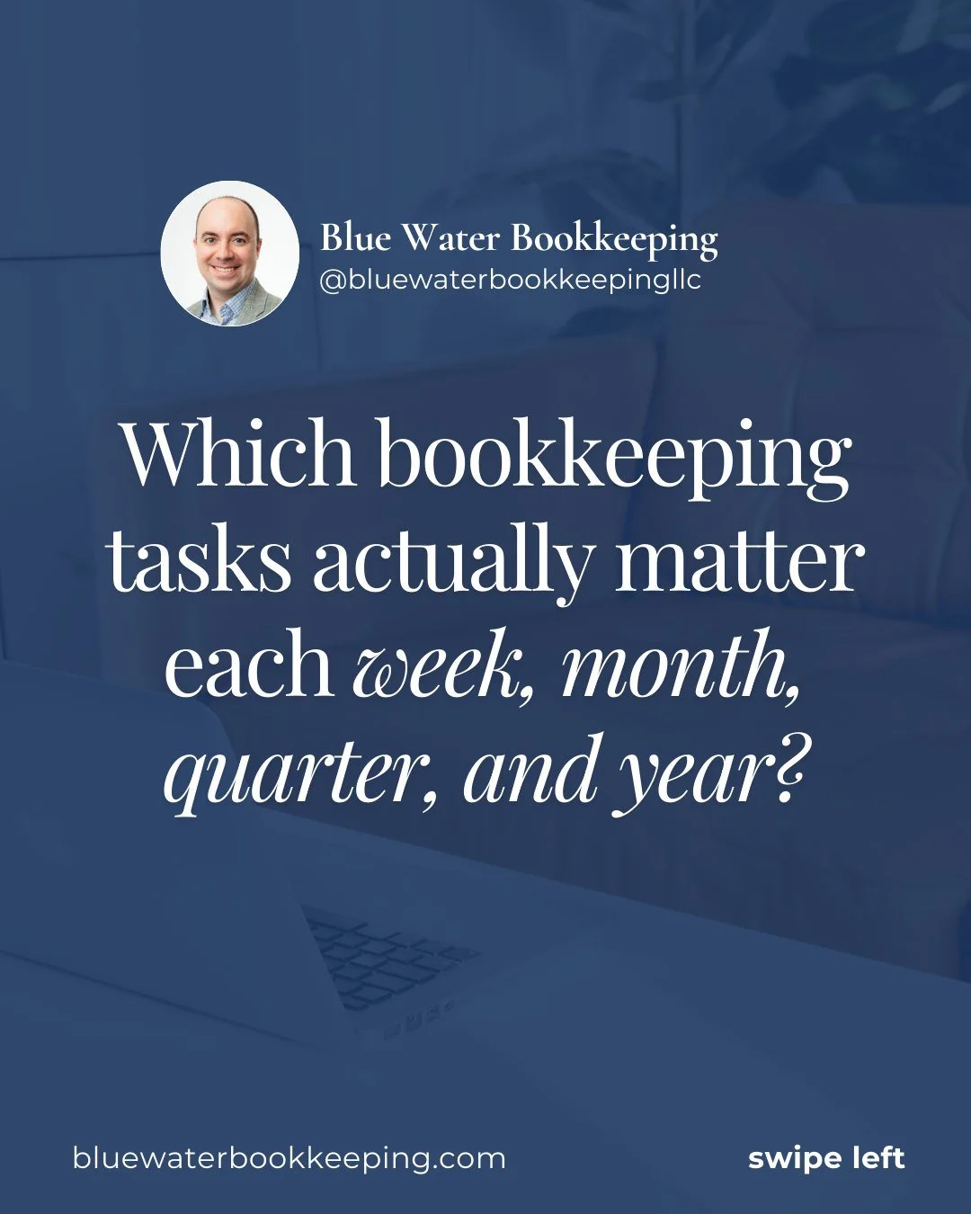 If bookkeeping feels overwhelming, it usually means everything is being done at once.

Most business owners think bookkeeping is something you catch up on later.

In reality, it works best when tasks are done on a schedule.

The goal is not to do mor