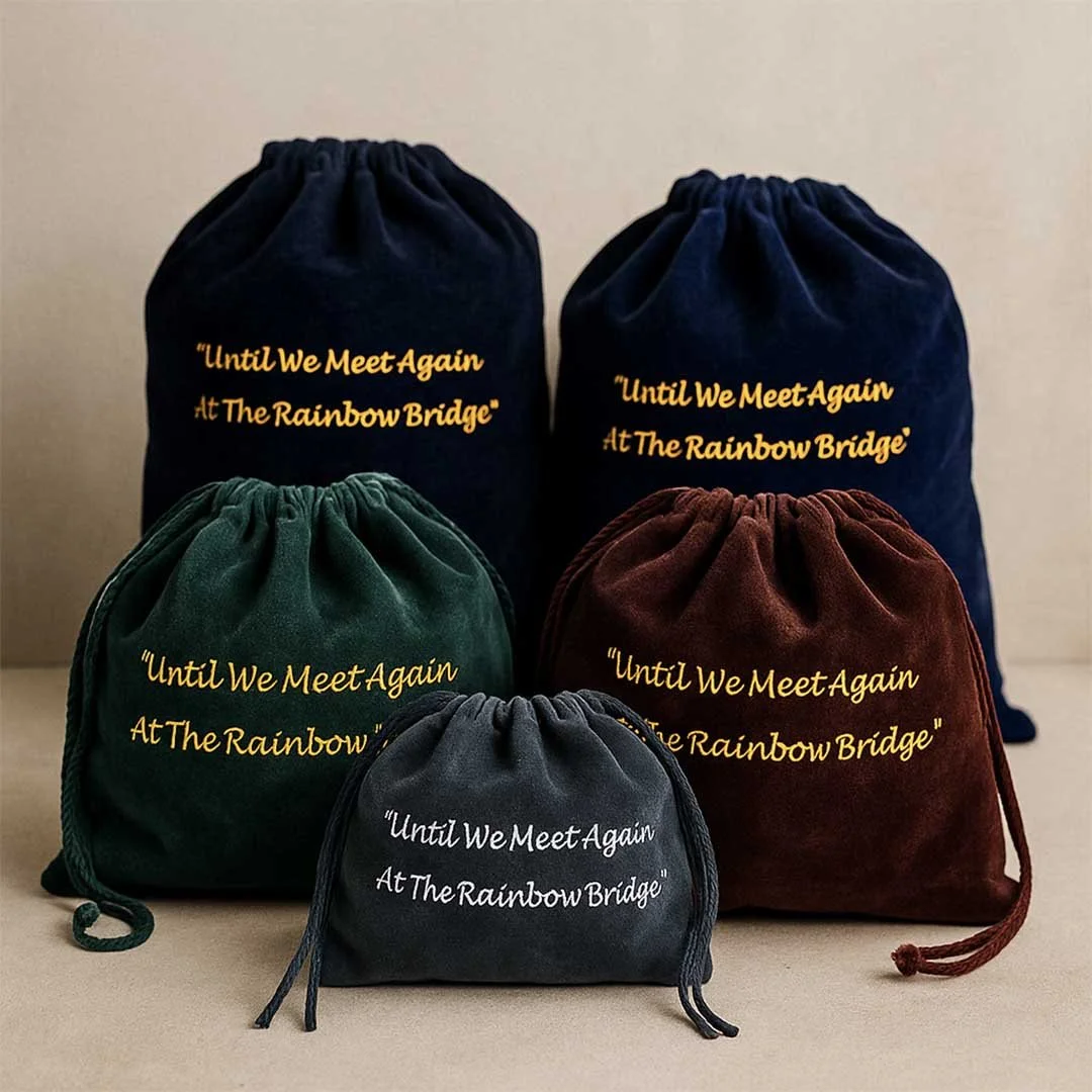 Complimentary Velvet Bag Urn for your pet.