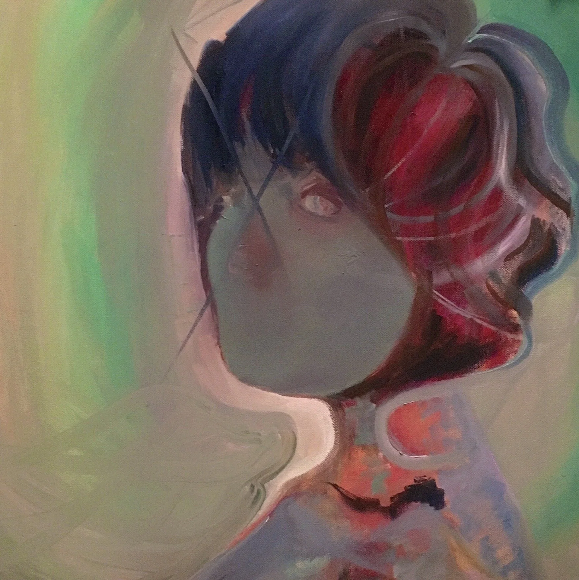 Maniac (2019),
Oil on canvas,
36" x 36"