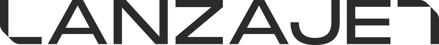Black and gray text spelling "LANZAJE" in uppercase letters on a black background.
