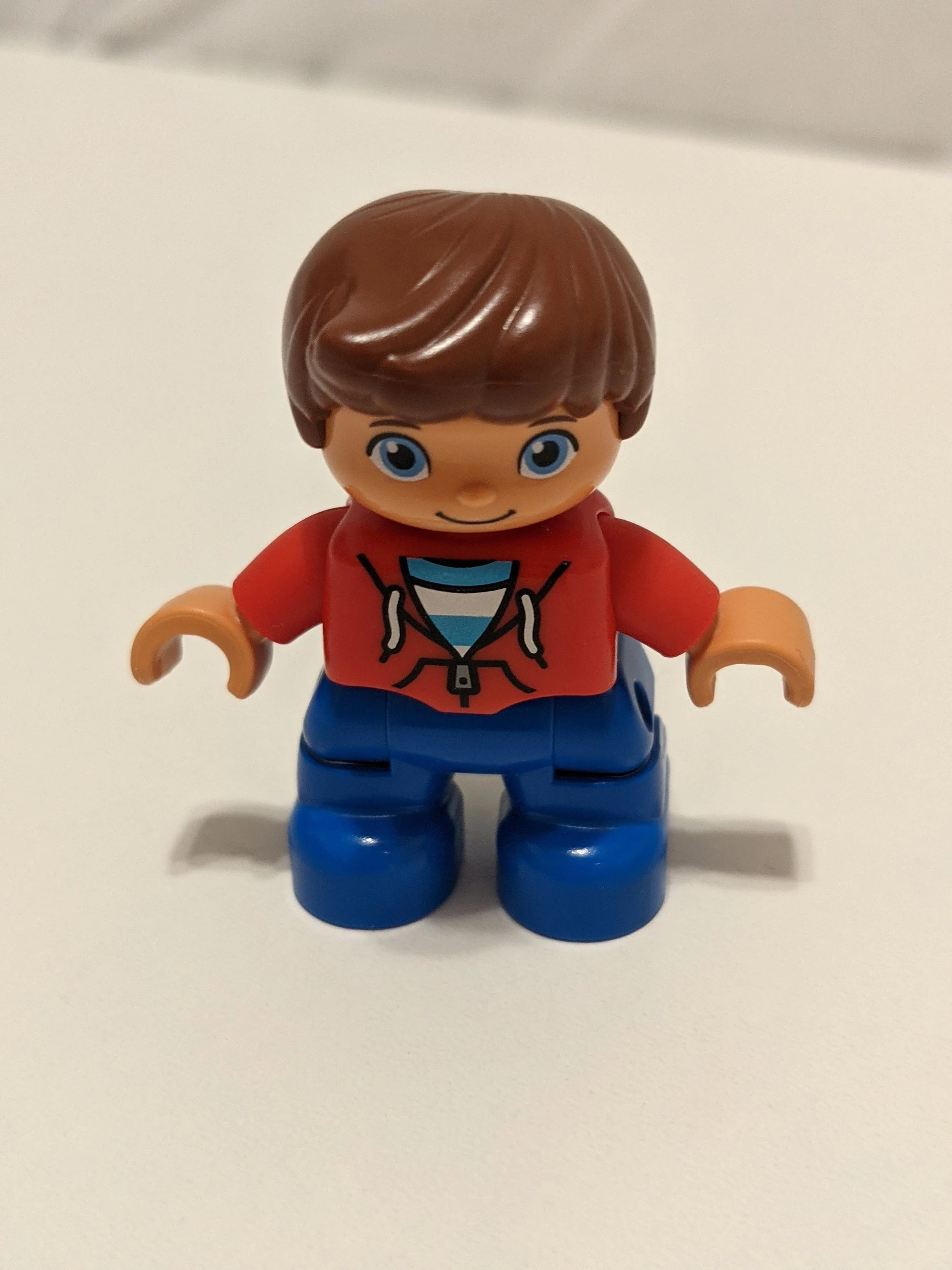 Duplo Boy Minifig with Striped Shirt and Red Sweater