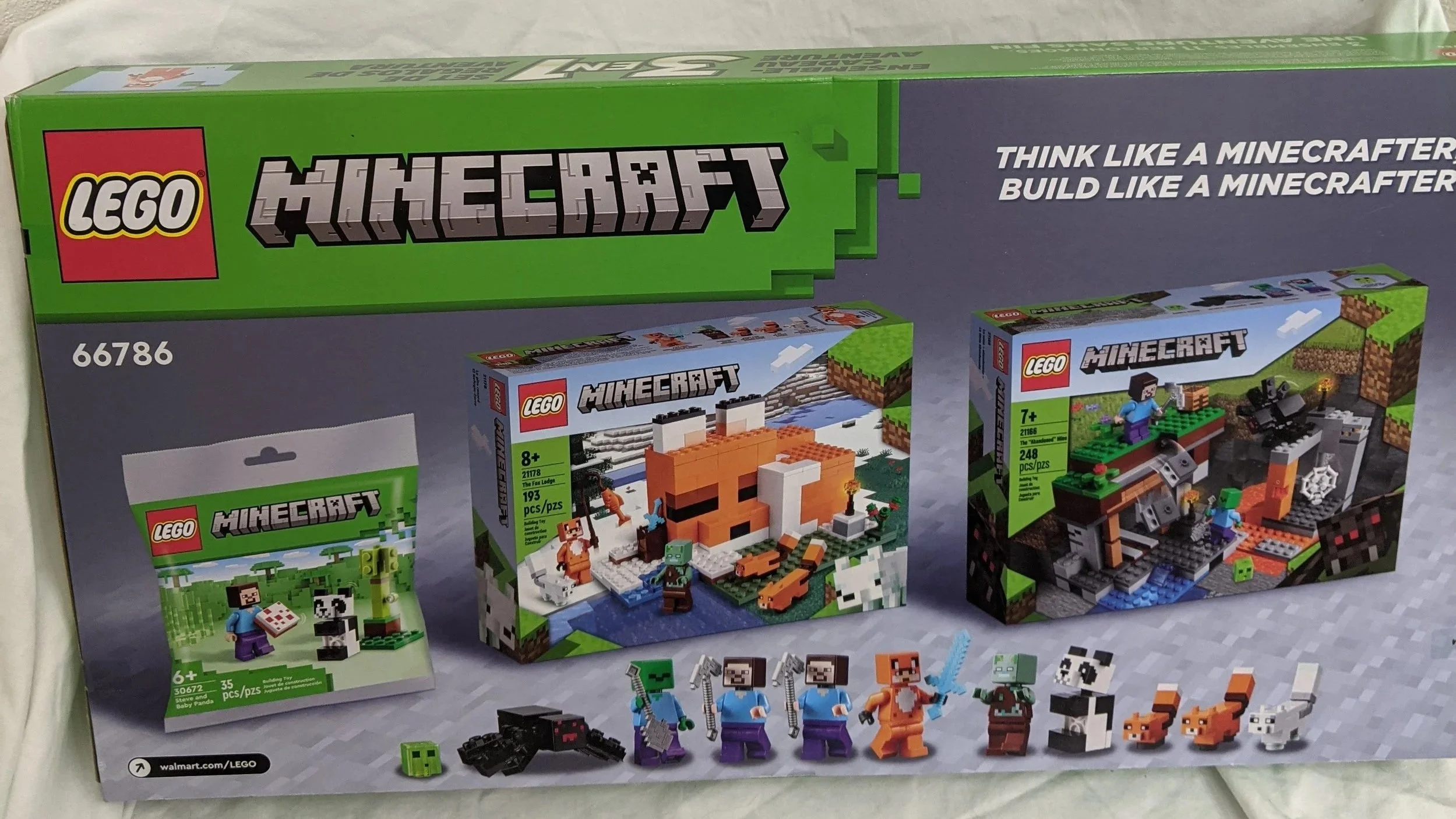 Minecraft Bundle Pack, 3 in 1 Adventure Gift Set (Sets 21166, 21178, and 30762) - Adventure Gamer Gift Set (IMP)