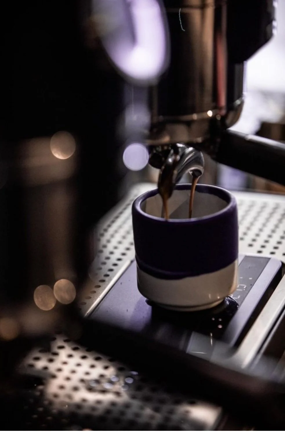 Pulling a shot of espresso