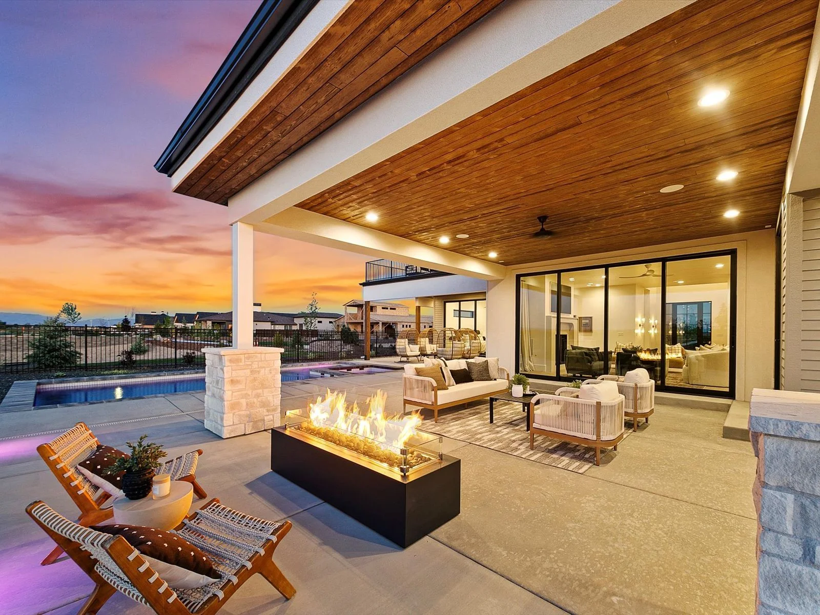 Iron Oak Homes Outdoor Fireplace