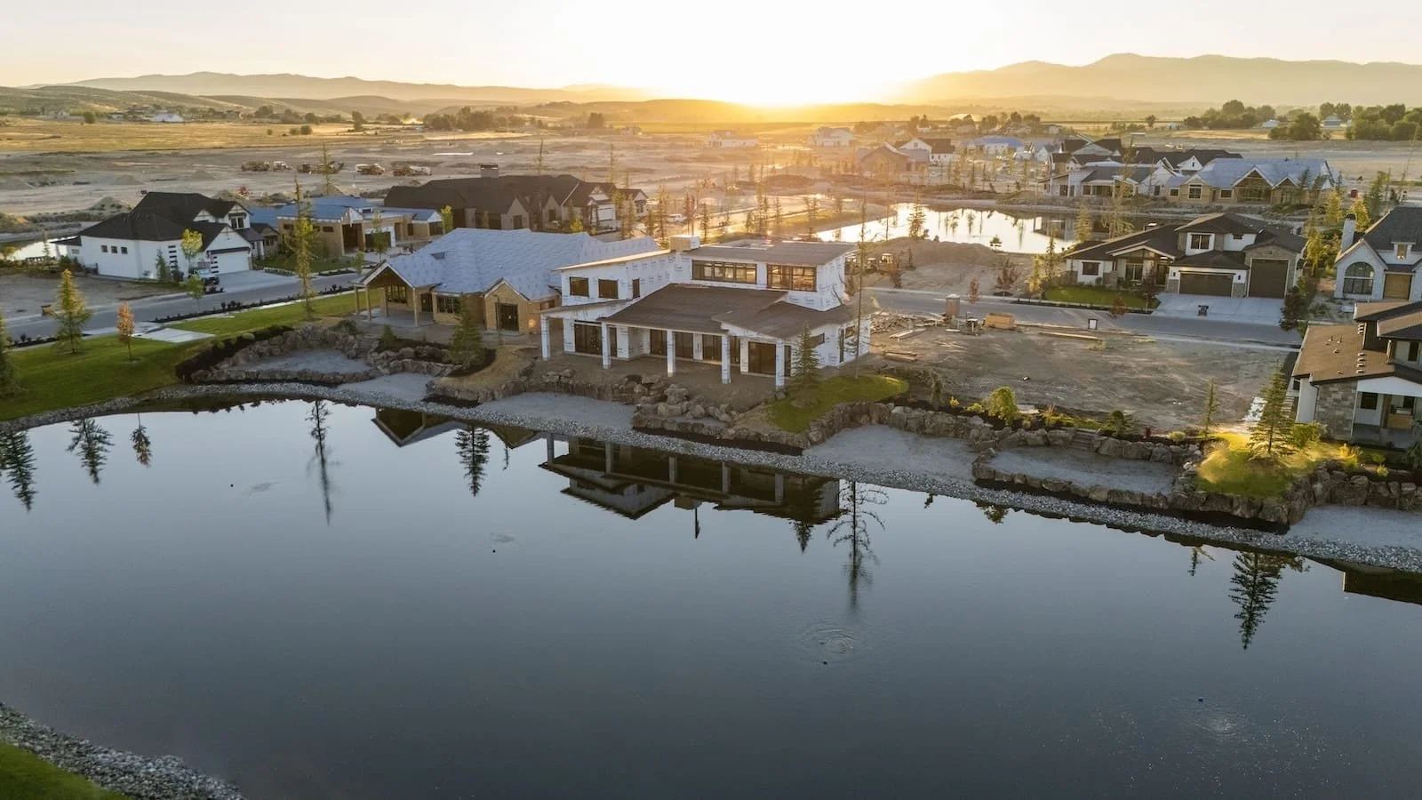 Terra View Dusk Waterfront Aerial Eagle Idaho